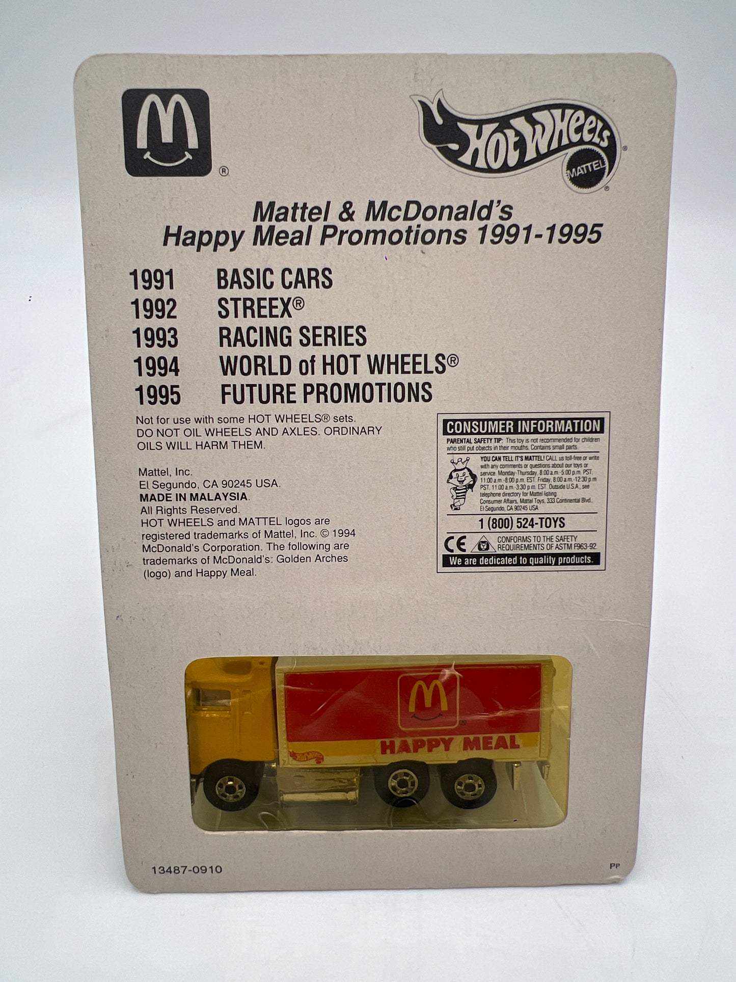 Hot Wheels Limited Edition 1991-1995 McDonald’s Happy Meal Promo Hiway Hauler W/Protector