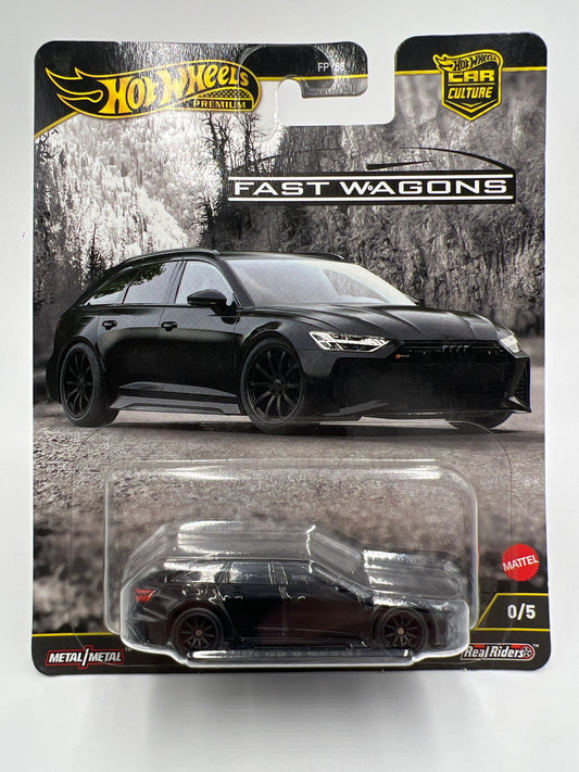 2025 Hot Wheels Premium CHASE Fast Wagons #0 Audi RS 6 Avant Black W/Protector