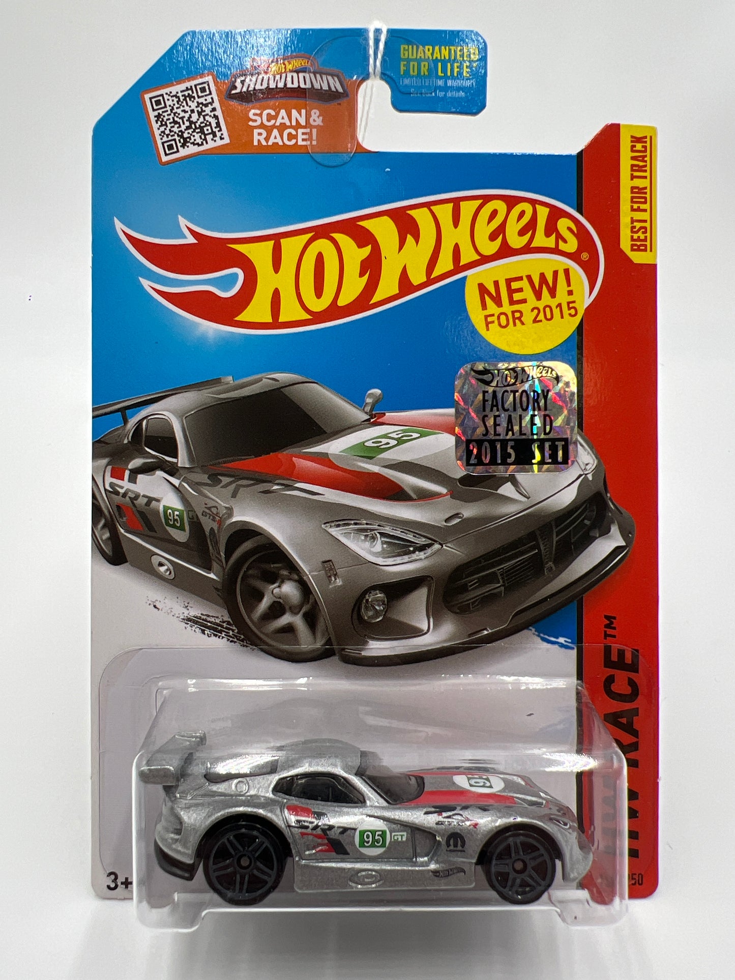 2015 Hot Wheels Race #150 SRT Viper GTS-R Silver Factory Sealed 43B