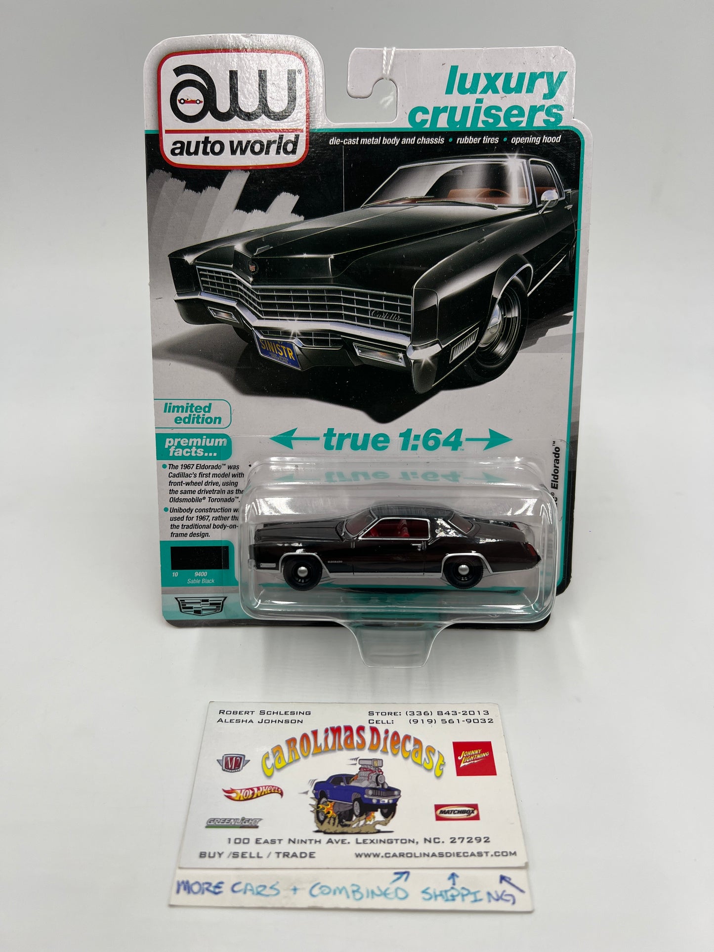 2025 Auto World Luxury Cruisers Release 1 Version A 1967 Cadillac Eldorado Black 182F