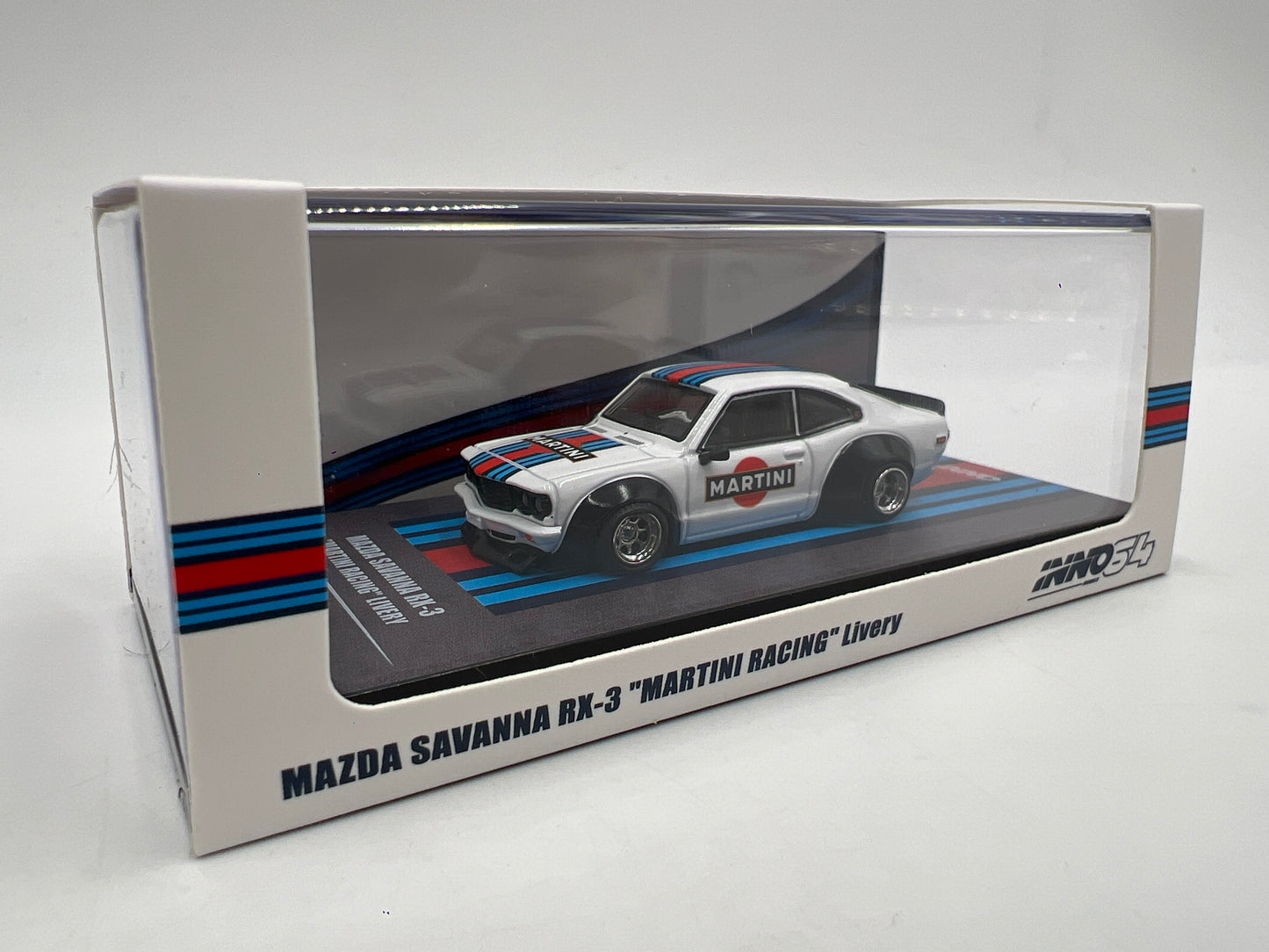 Inno64 1/64 Mazda Savanna RX-3 Martini Racing Livery White