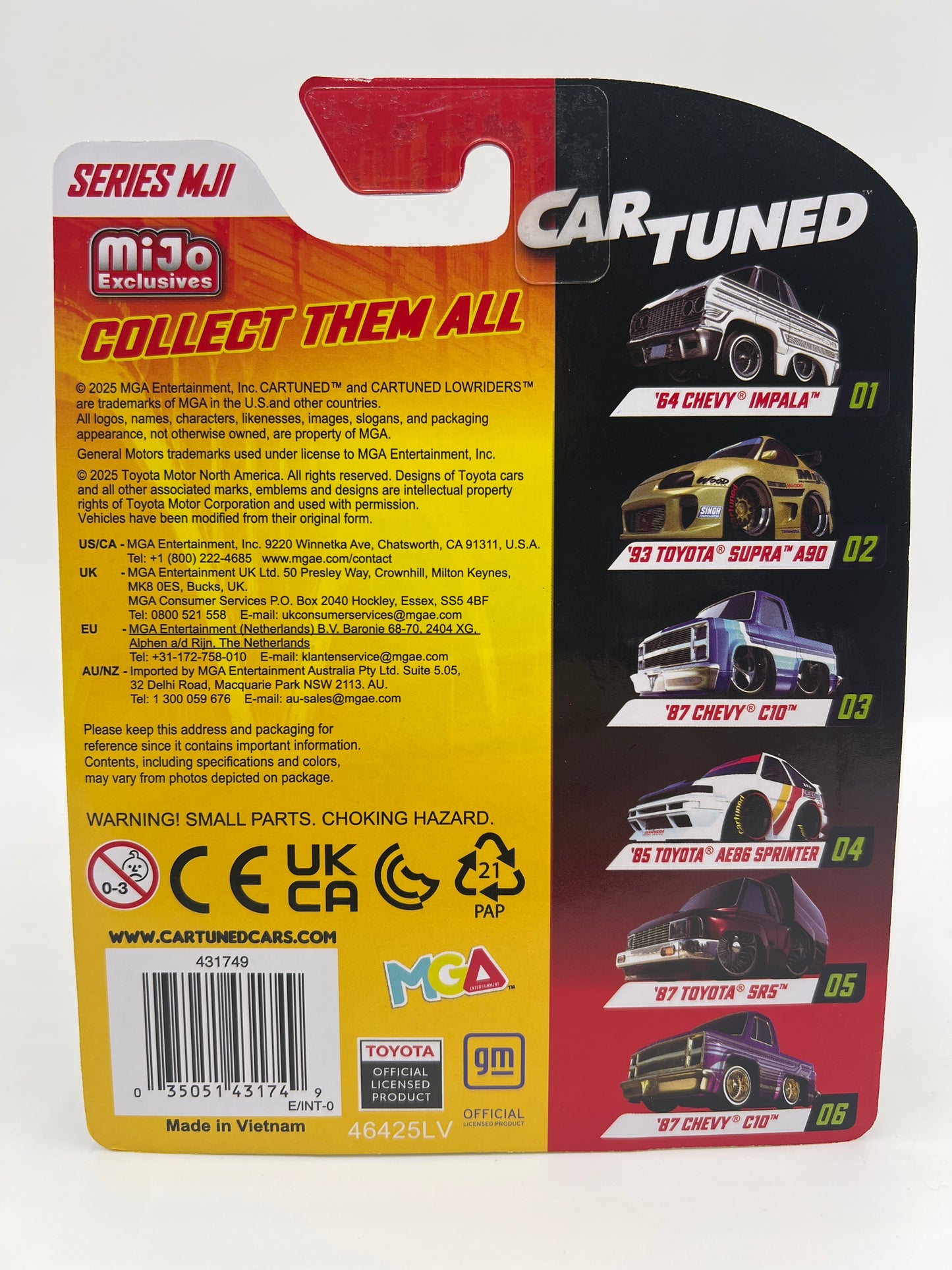 MGA Car Tuned MiJo Exclusives Series MJ1 #1 64 Chevy Impala White 178B