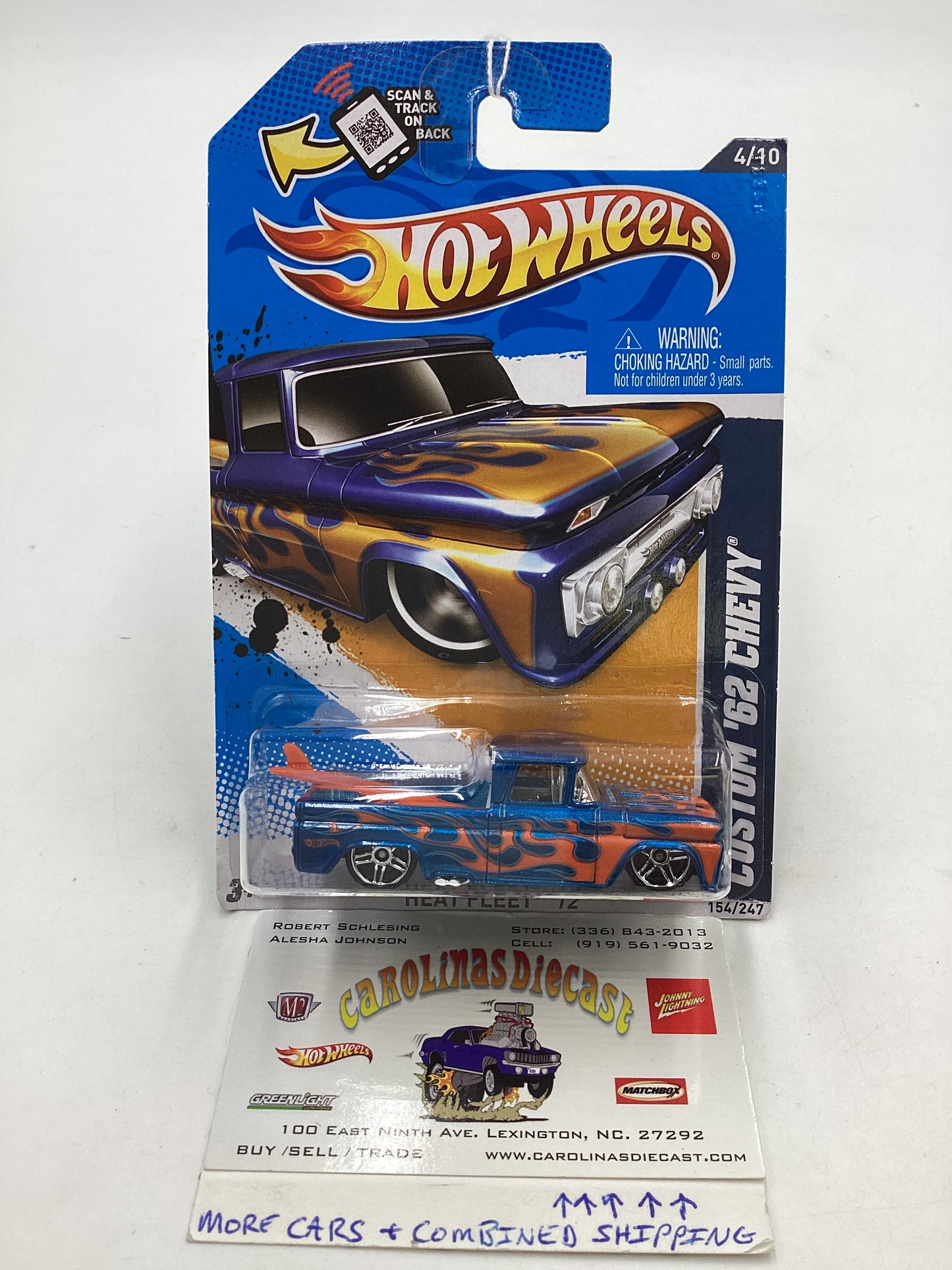 2012 HW Heat Fleet #154 Custom 62 Chevy Blue 17A