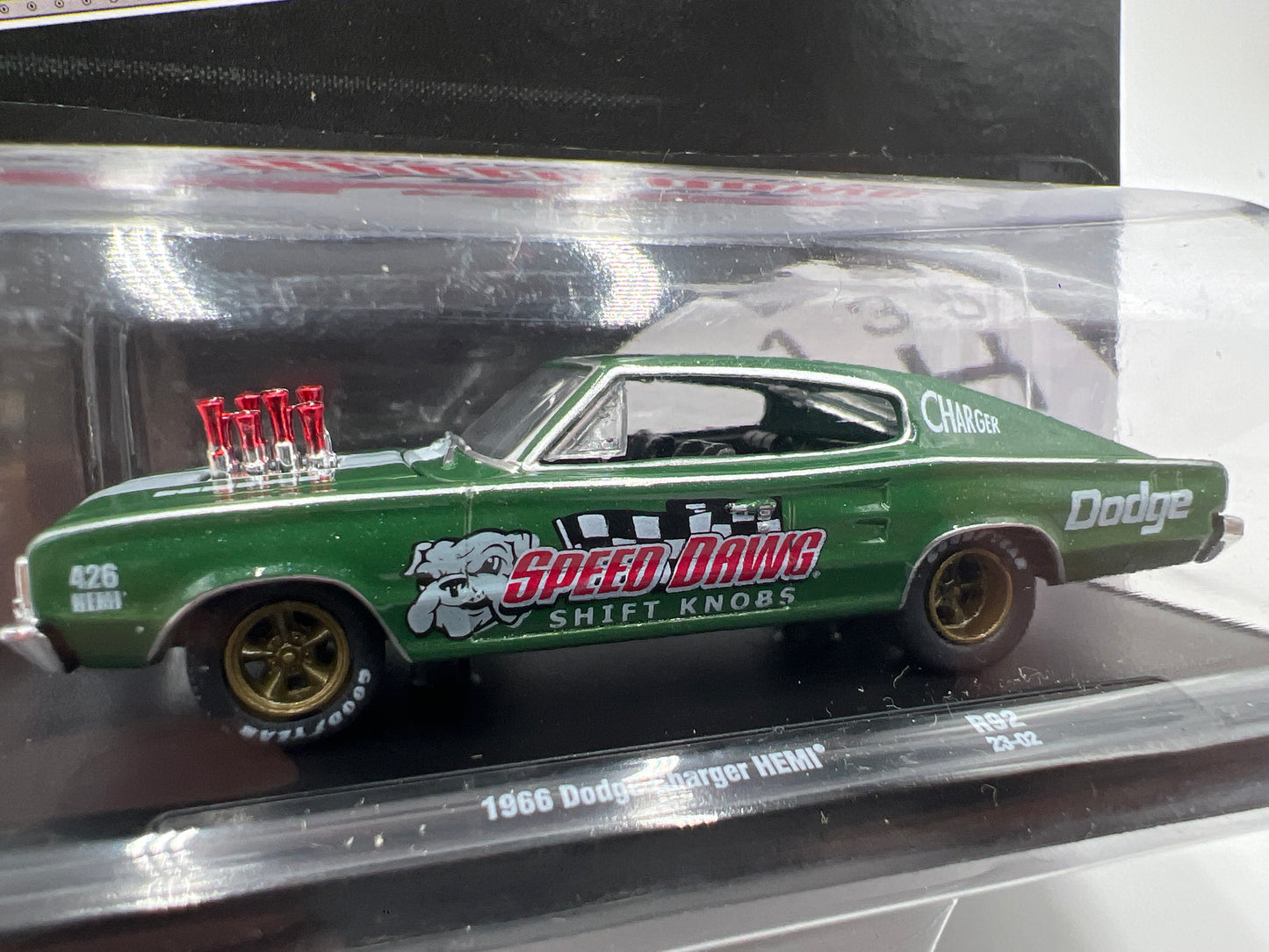 M2 Machines Auto Drivers 1966 Dodge Charger Hemi Green Speed Dawg R92 188N