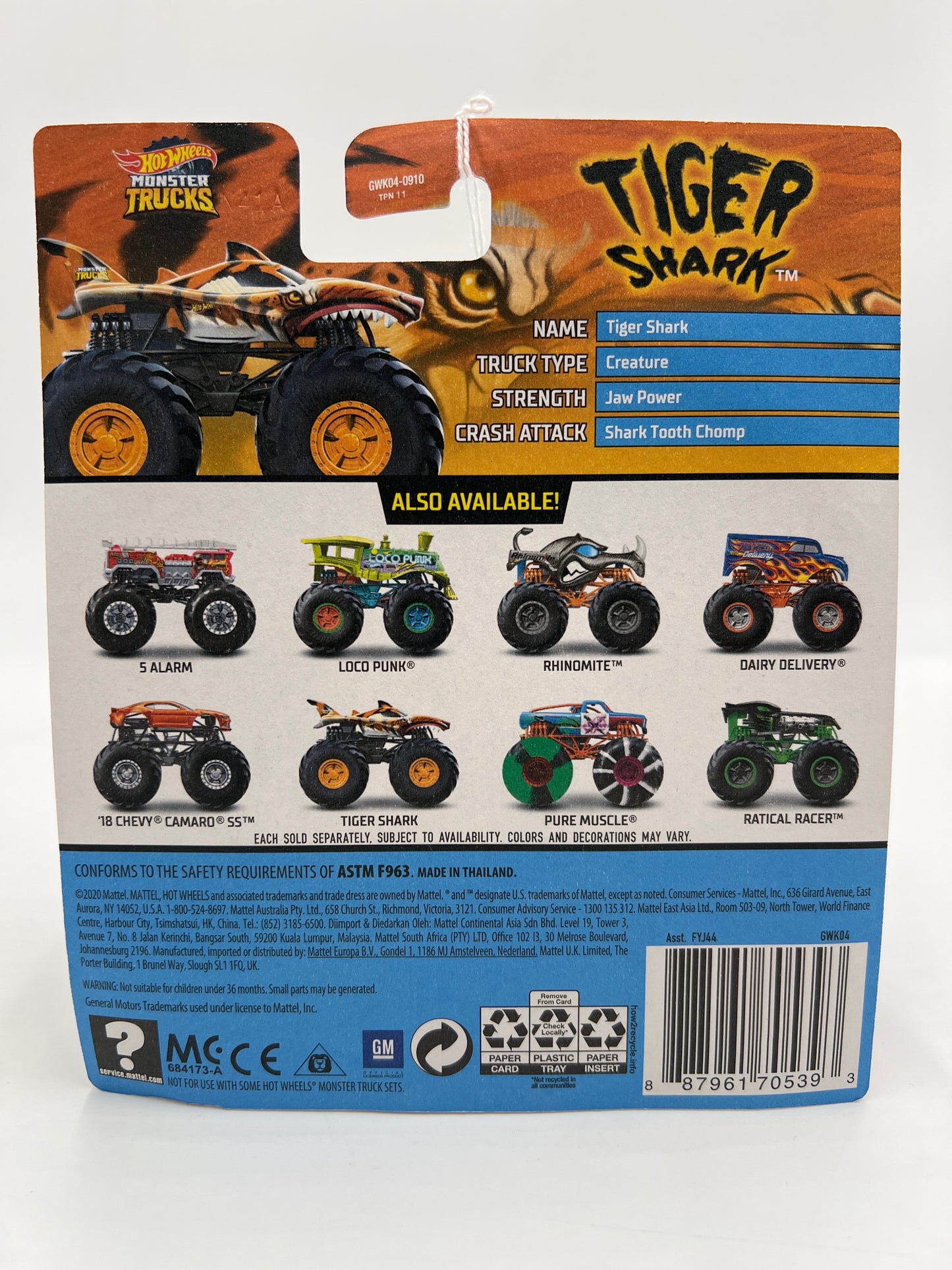 Hot Wheels Monster Trucks HW MT Live #11 Tiger Shark 132D