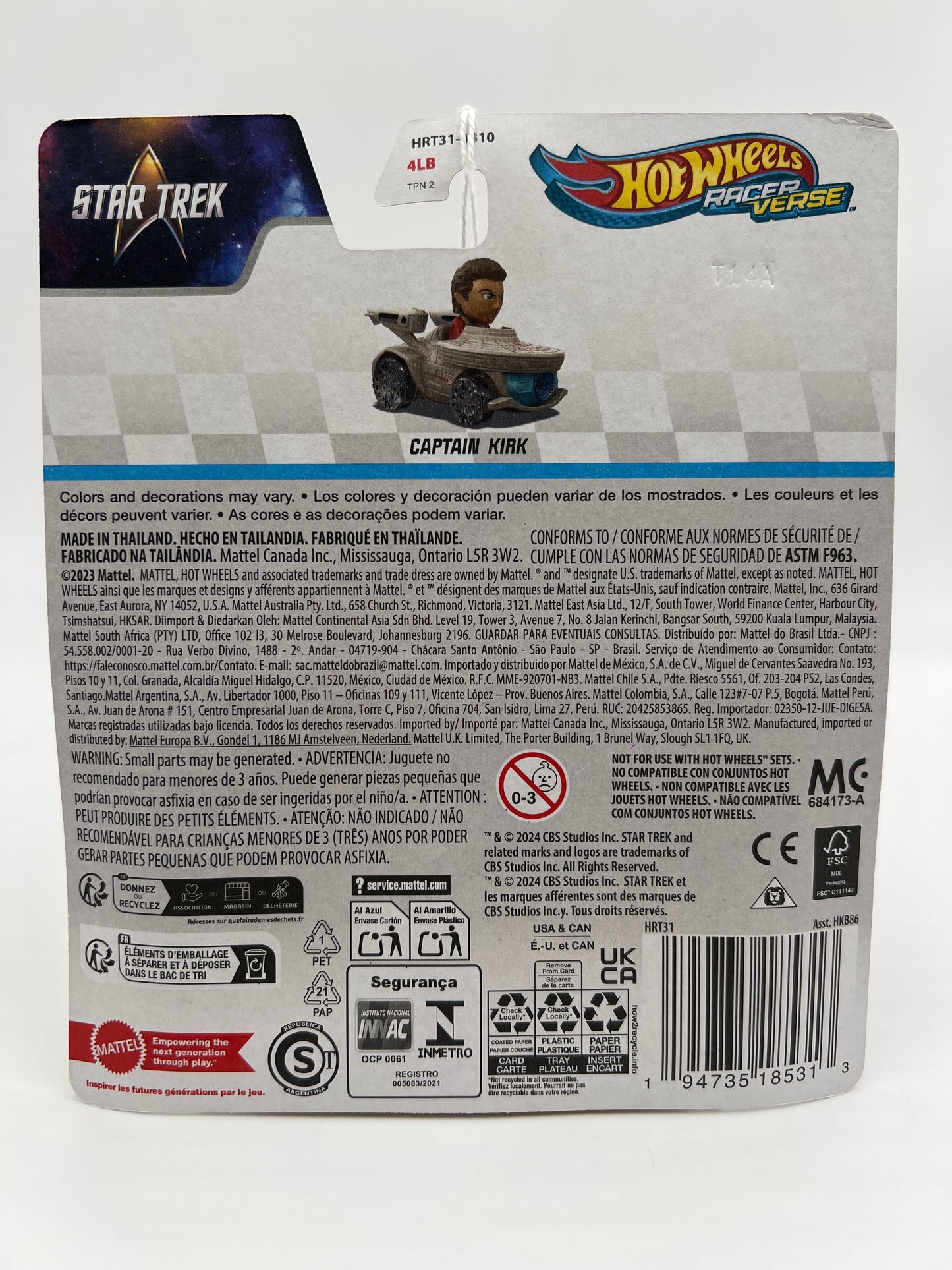 2024 Hot Wheels Racer Verse Star Trek Captain Kirk 112E