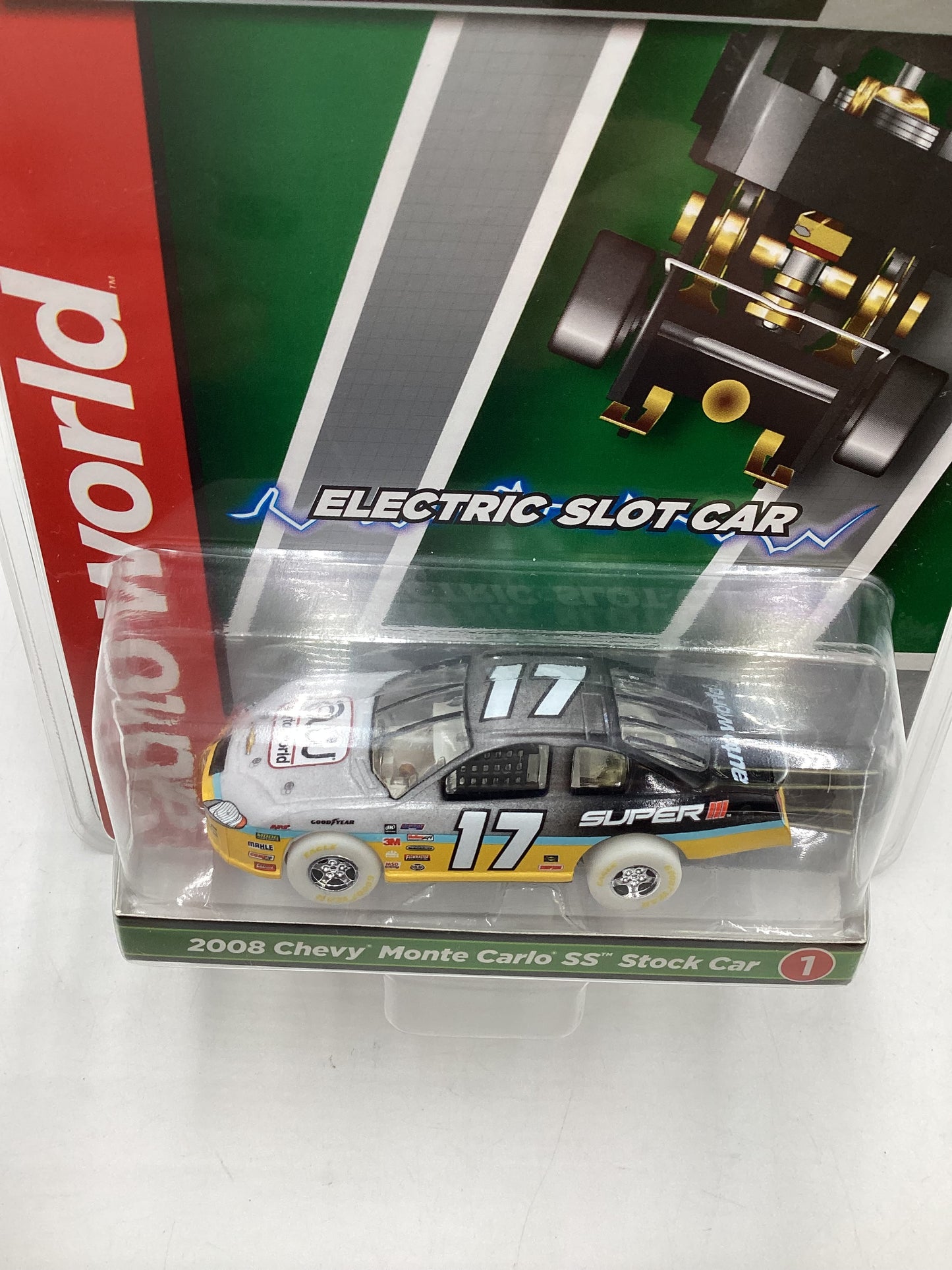 Auto world Super III electric slot car CHASE 2008 Chevy Monte Carlo SS Stock Car #1