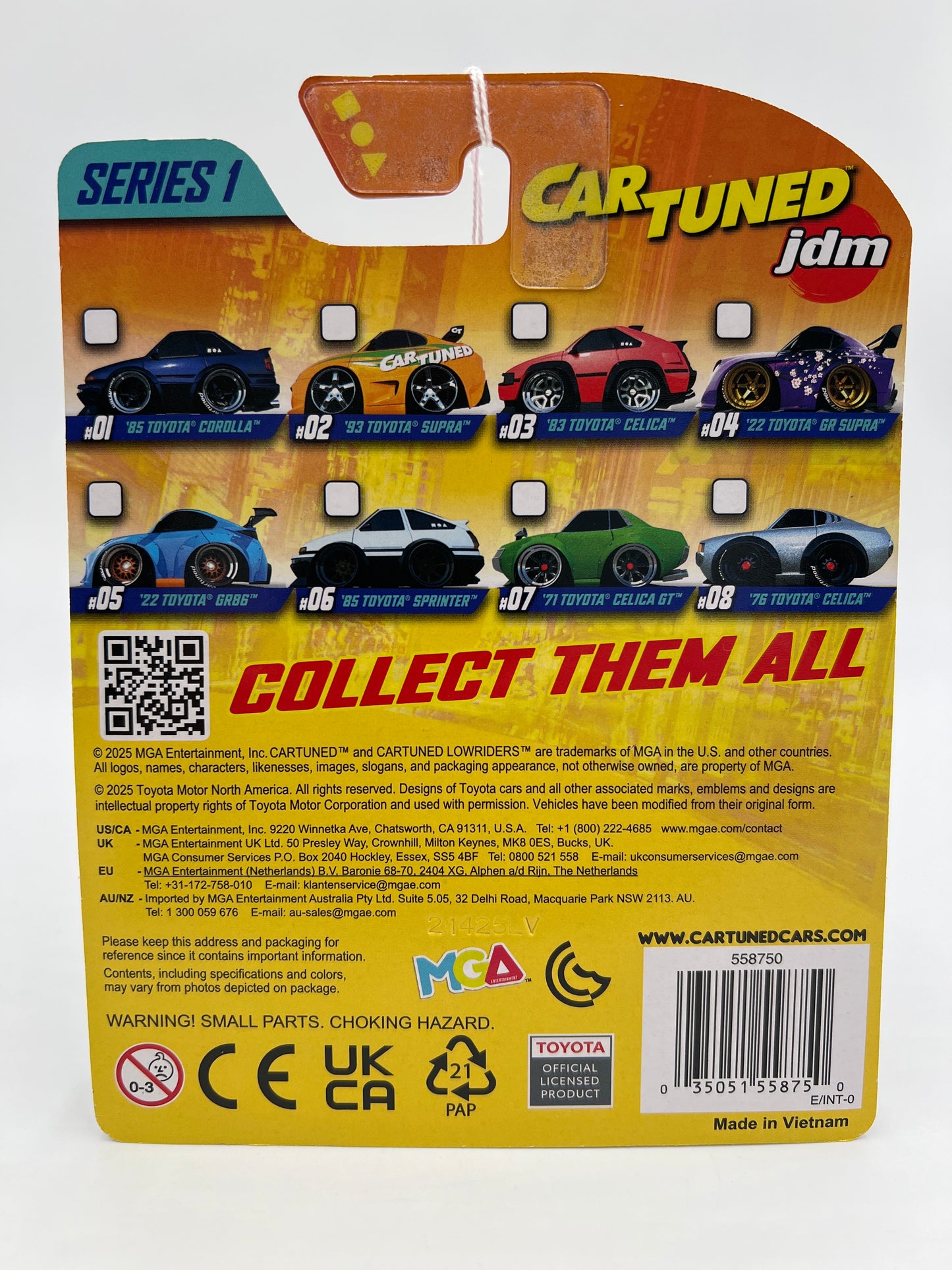 2025 MGA Car Tuned JDM Series 1 #2 93 Toyota Supra Orange 180B