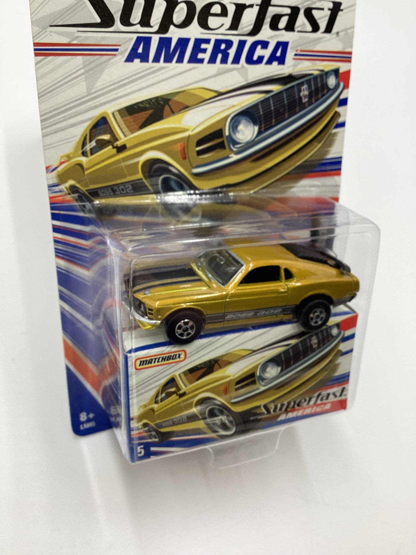 Matchbox Superfast America #5 1970 Ford Mustang Boss 302 Gold 173A