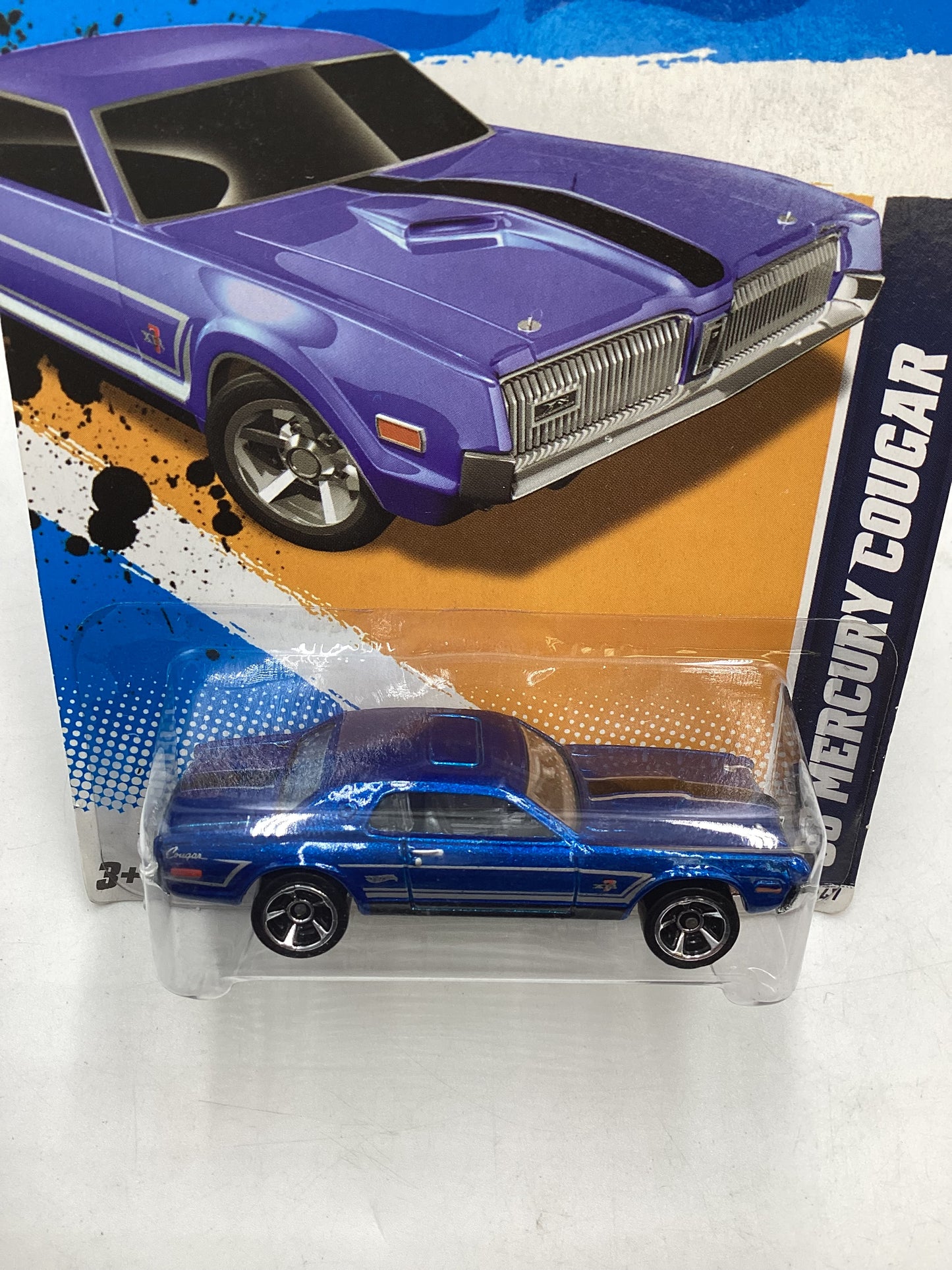 2012 Hot Wheels Muscle Mania Ford #119 68 Mercury Cougar Blue (MC5 Wheels) 40D