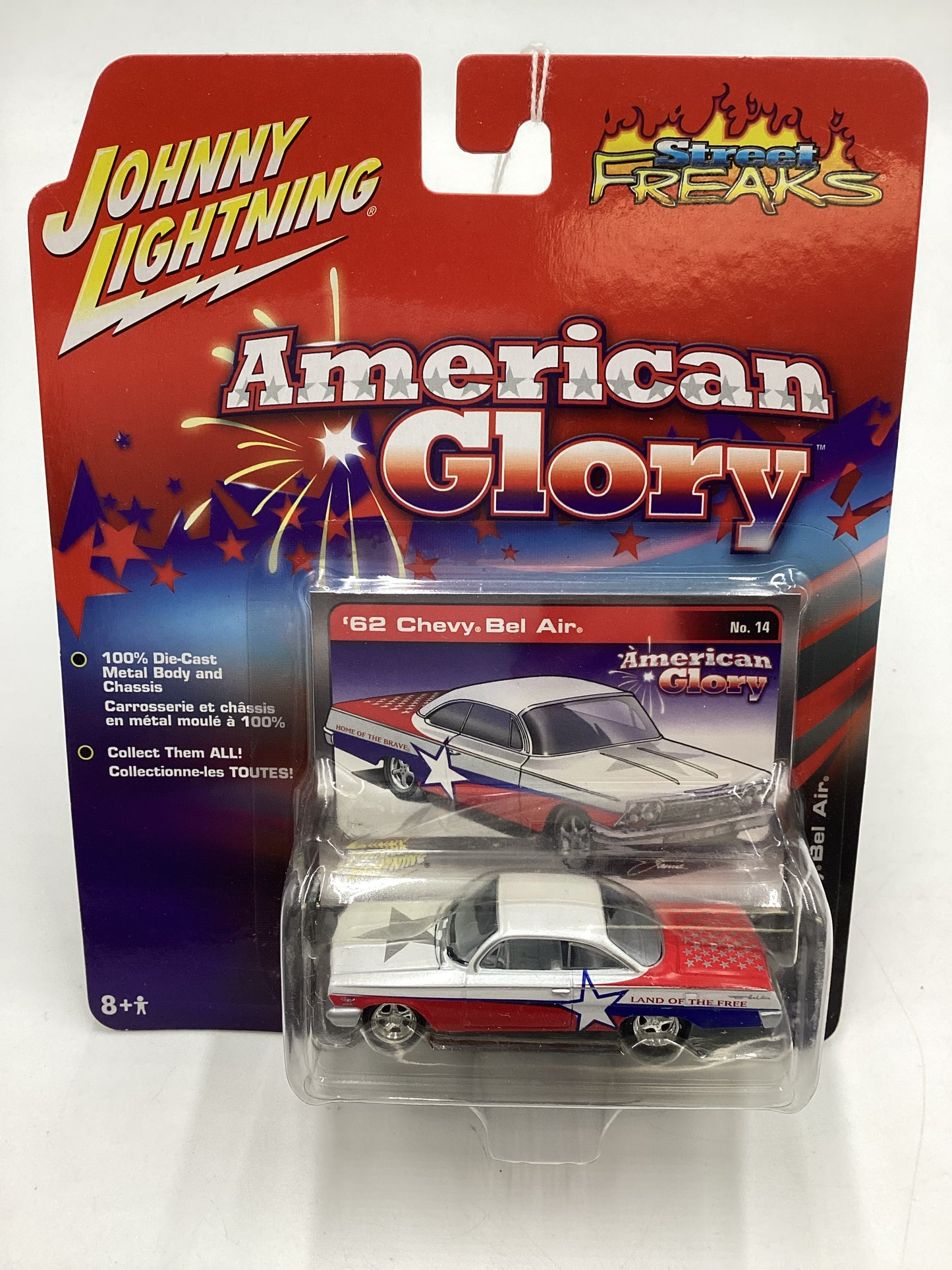 Johnny Lightning Street Freaks American Glory #14 62 Chevy Bel Air 186F