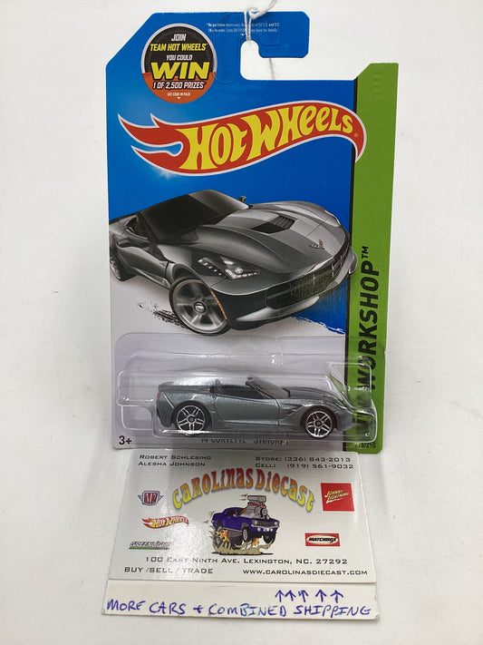 2015 Hot Wheels Workshop #216 14 Corvette Stingray Silver 4A