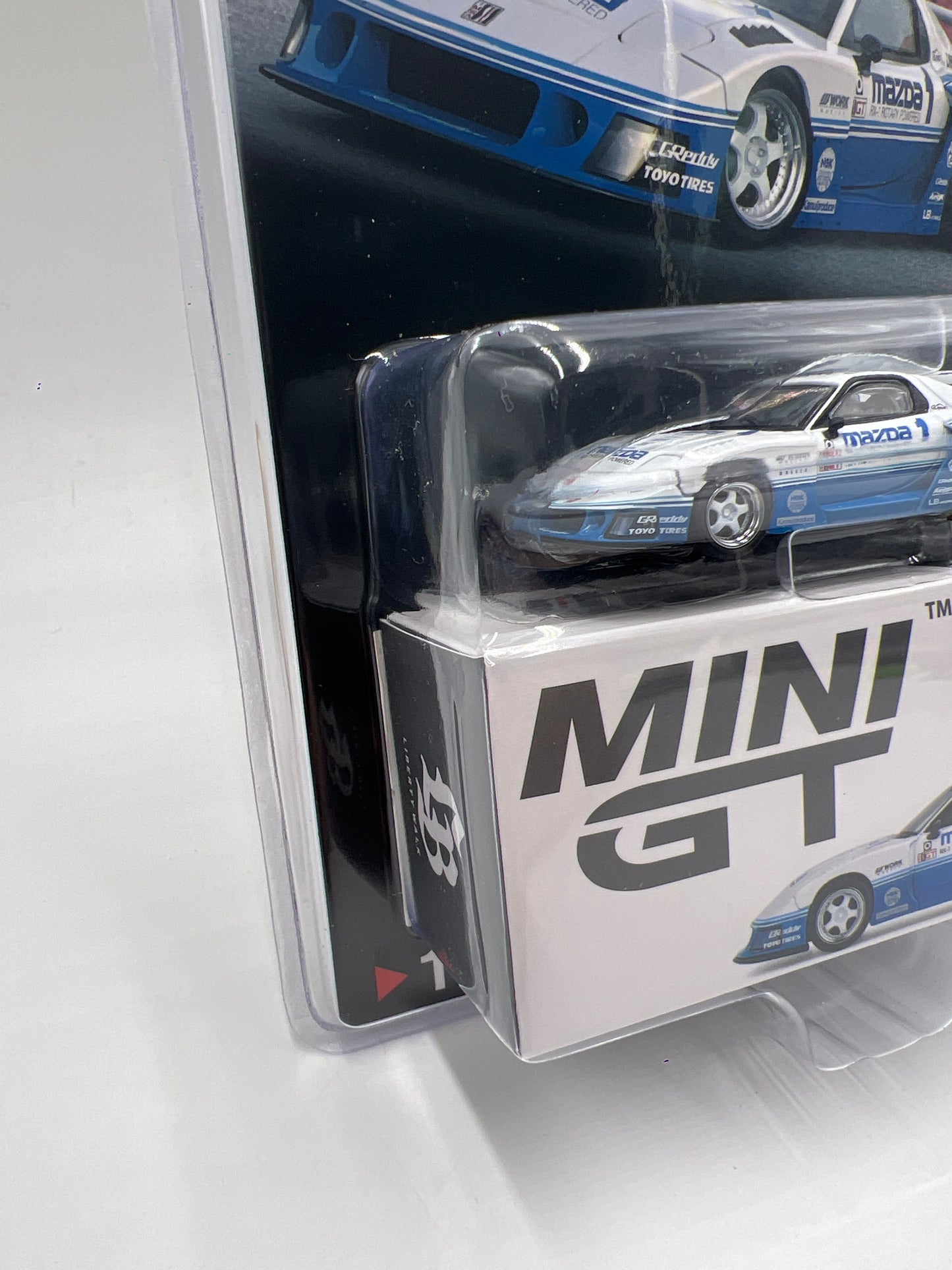 Mini GT #1011 Mazda RX-7 LB-Super Silhouette IMSA White/Blue