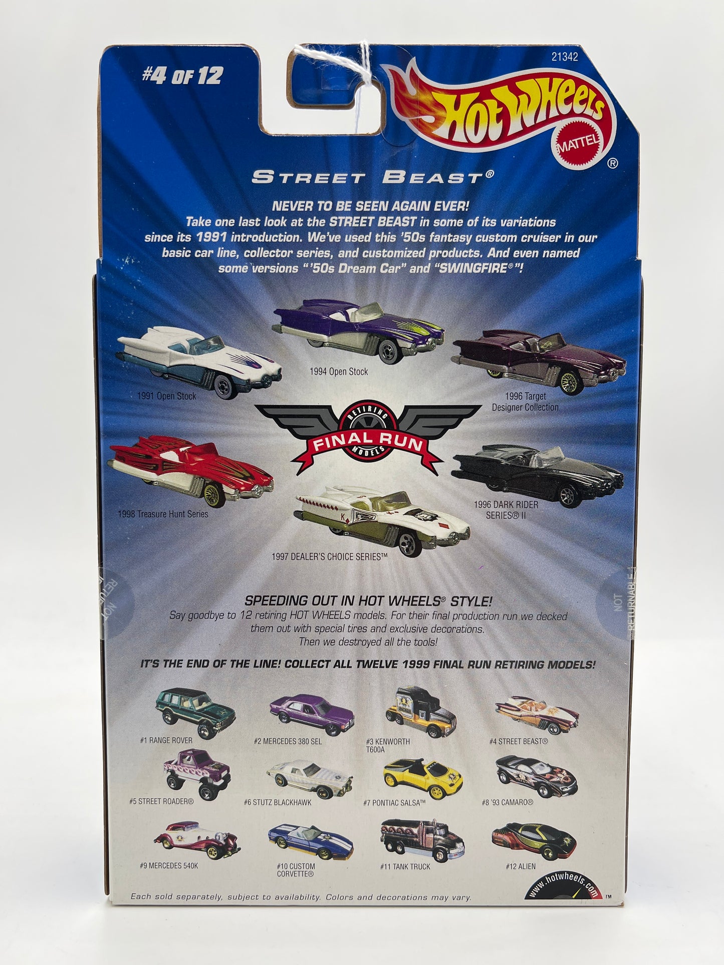 1999 Hot Wheels Final Run #4 Street Beast Brown W/Real Riders