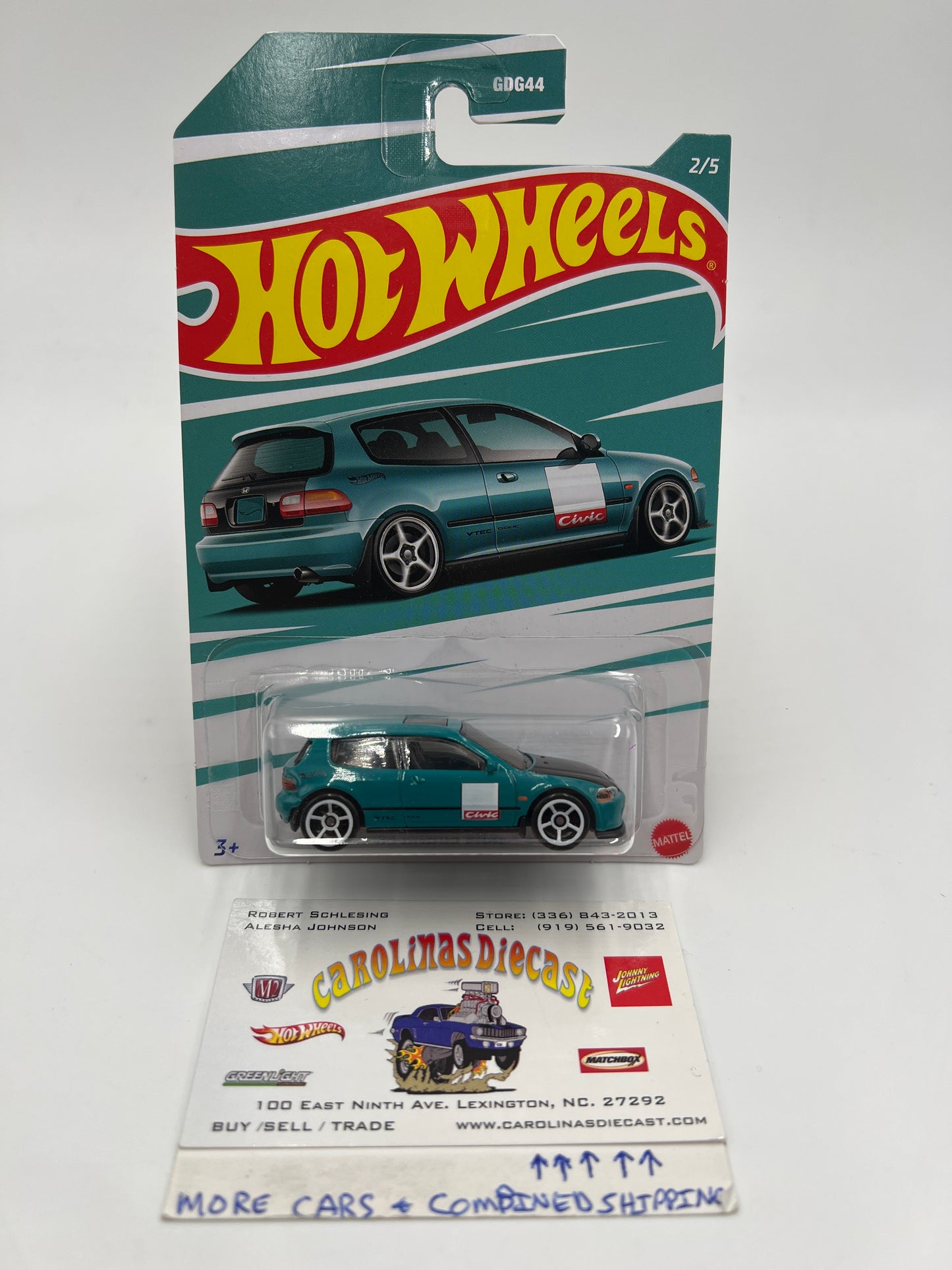 2022 Hot Wheels Honda Civic Anniversary Series #2 92 Honda Civic EG Green W/Protector
