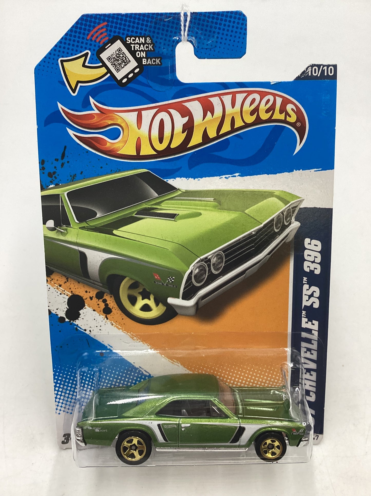 2012 Hot Wheels #110 67 Chevelle SS 396 Green 17B