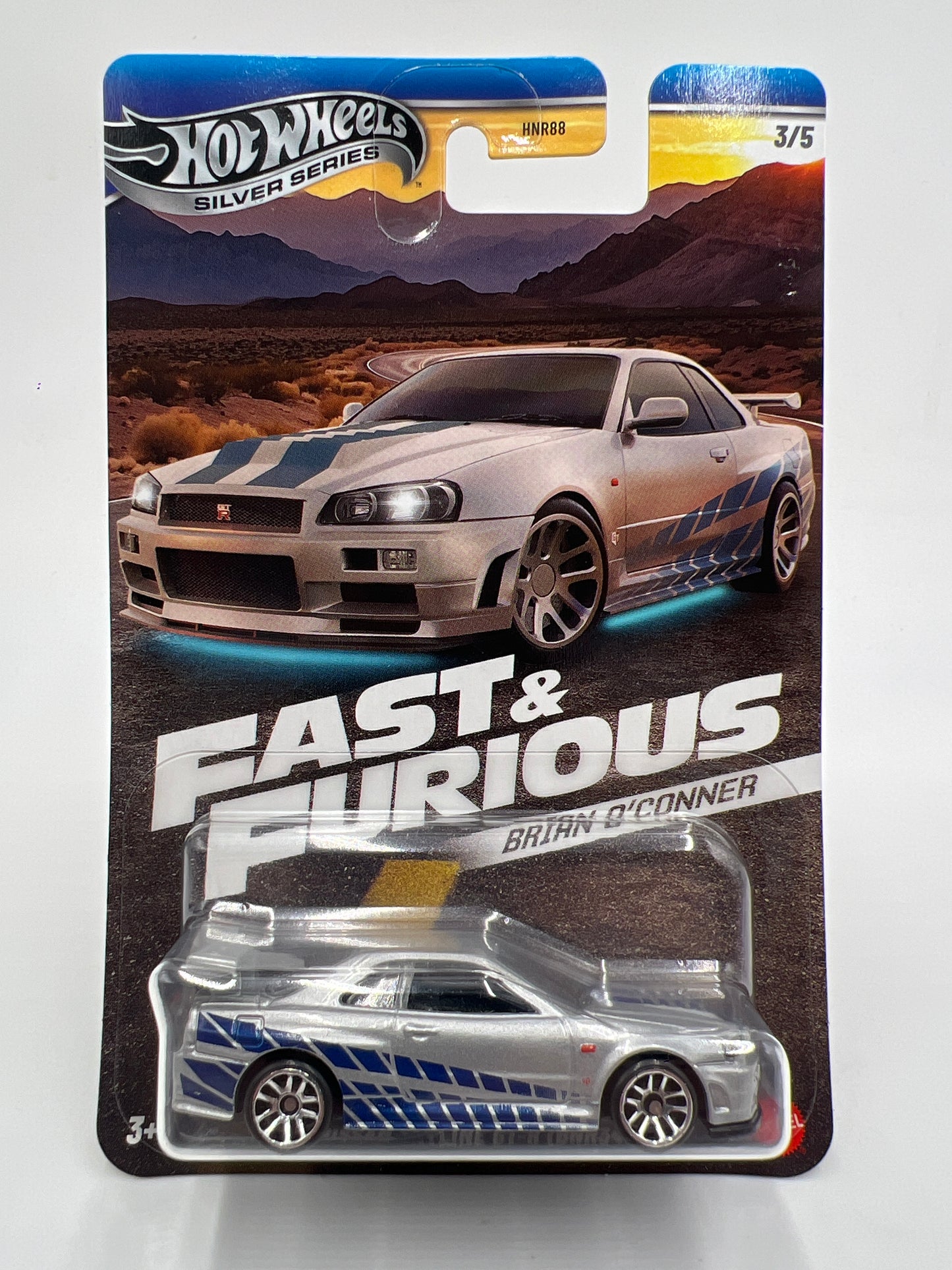 Hot Wheels Silver Series Fast & Furious Brian O’Conner #3 Nissan Skyline GT-R BNR34 Silver W/Protector #2