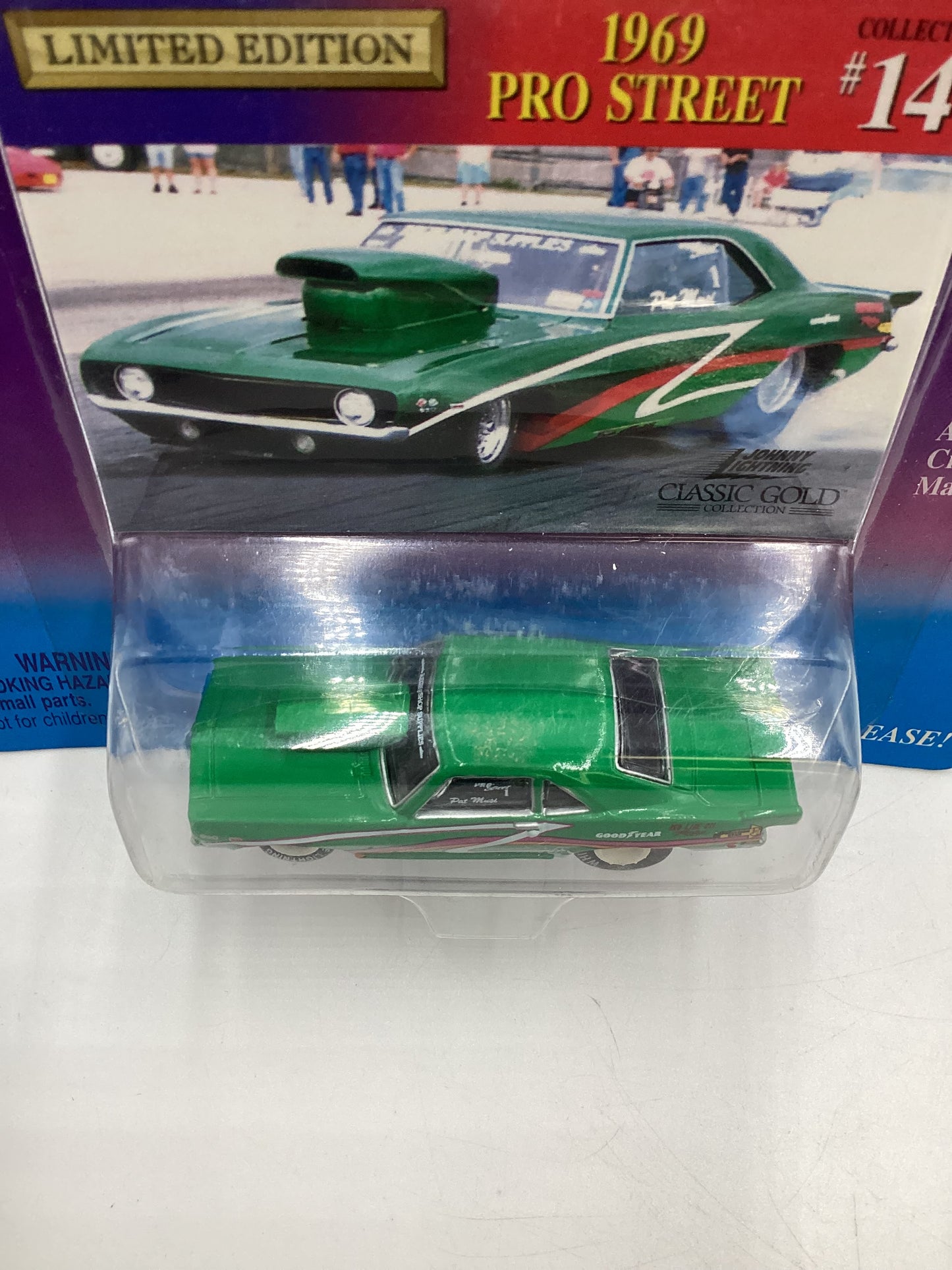 Johnny Lightning Classic Gold Collection #14 1969 Pro Street Camaro Green White Lightning Chase VHTF
