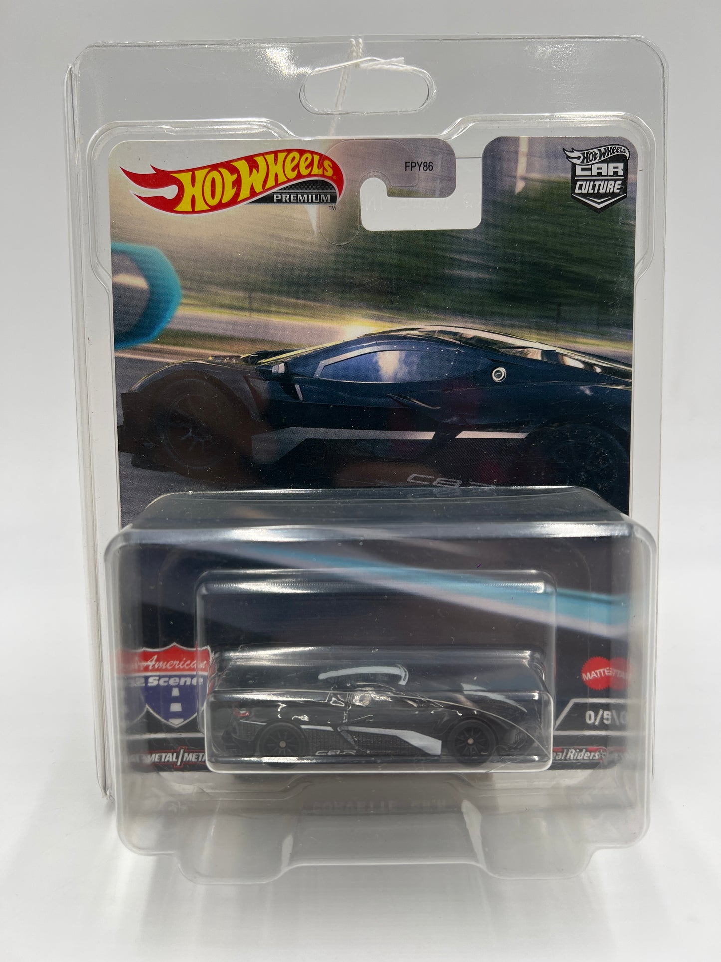 Hot Wheels Premium Car Culture American Scene CHASE #0 Corvette C8.R Black W/Protector Bad Card