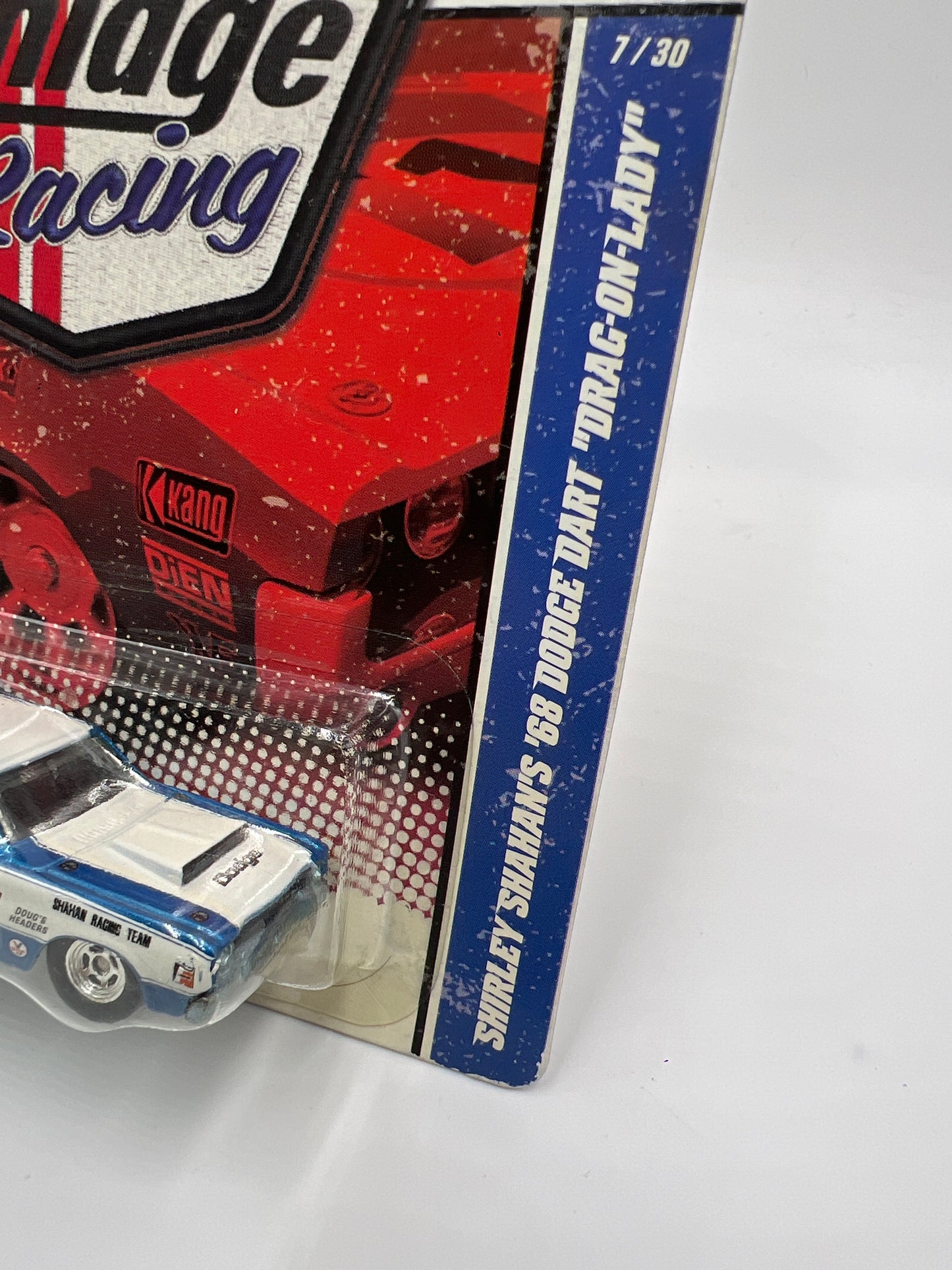 Hot Wheels Premium Vintage Racing #7 Shirley Shahans 68 Dodge Dart Drag-On-Lady W/Protector