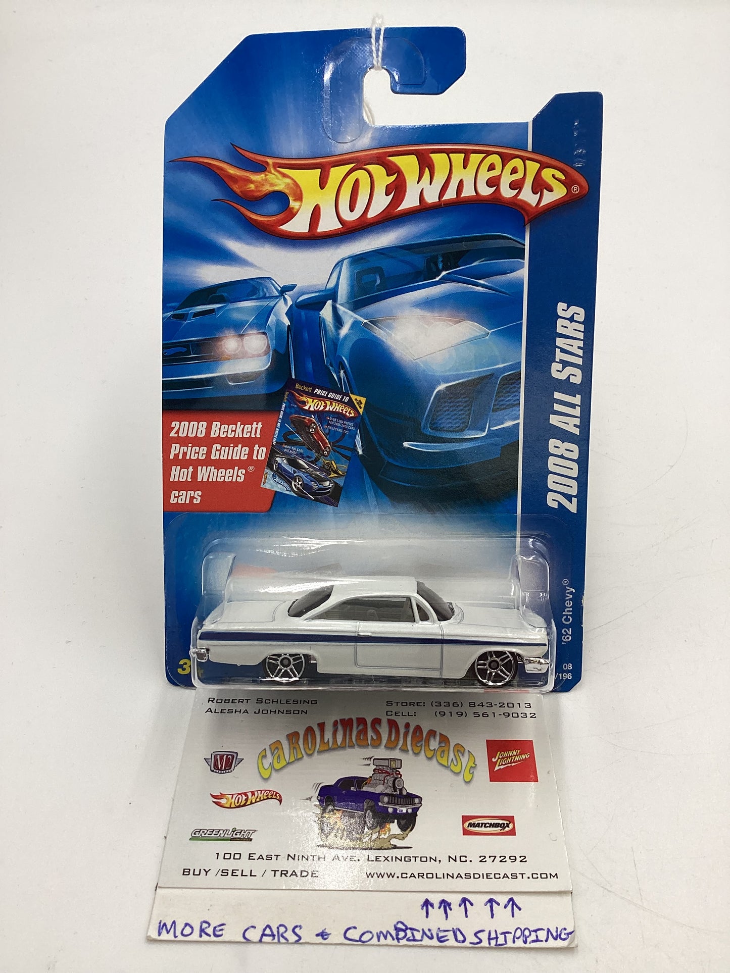 2008 Hot Wheels All Stars #76 62 Chevy White 14H