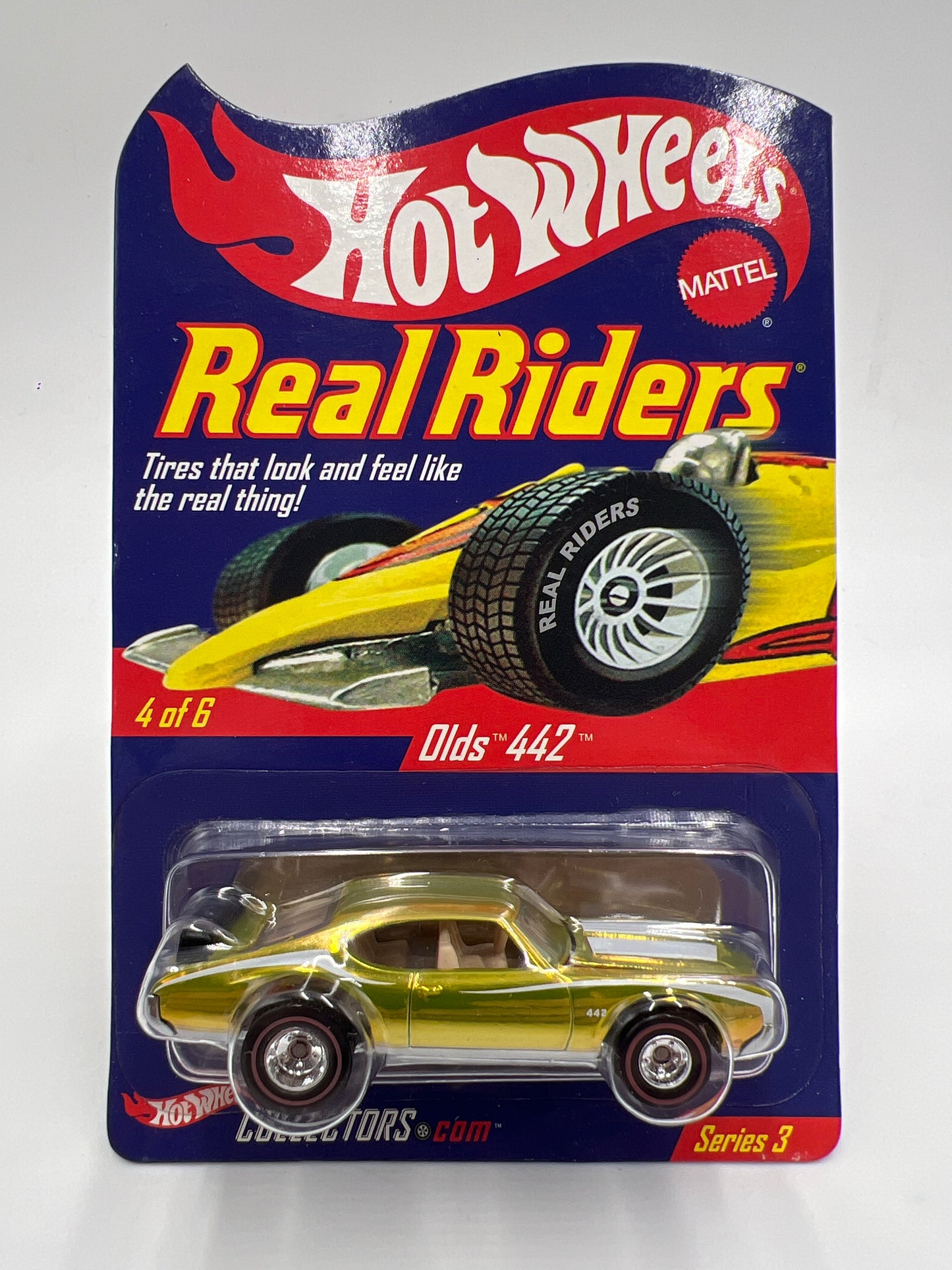 Hot Wheels RLC Real Riders Series 3 #4 2913/10500 Olds 442 Gold W/Protector