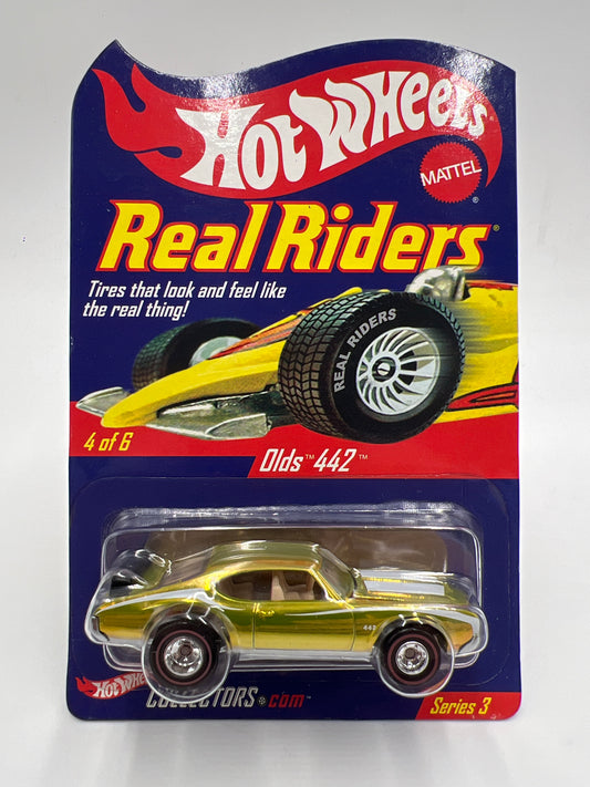 Hot Wheels RLC Real Riders Series 3 #4 2913/10500 Olds 442 Gold W/Protector