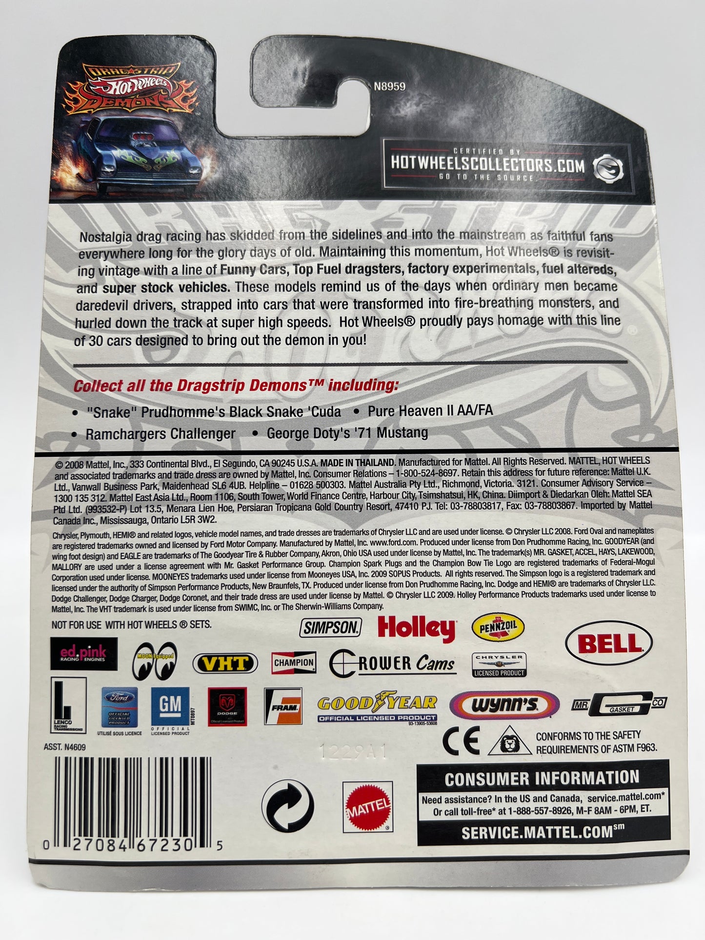 Hot Wheels Drag Strip Demons #2 Pure Heaven II AA/FA W/Protector