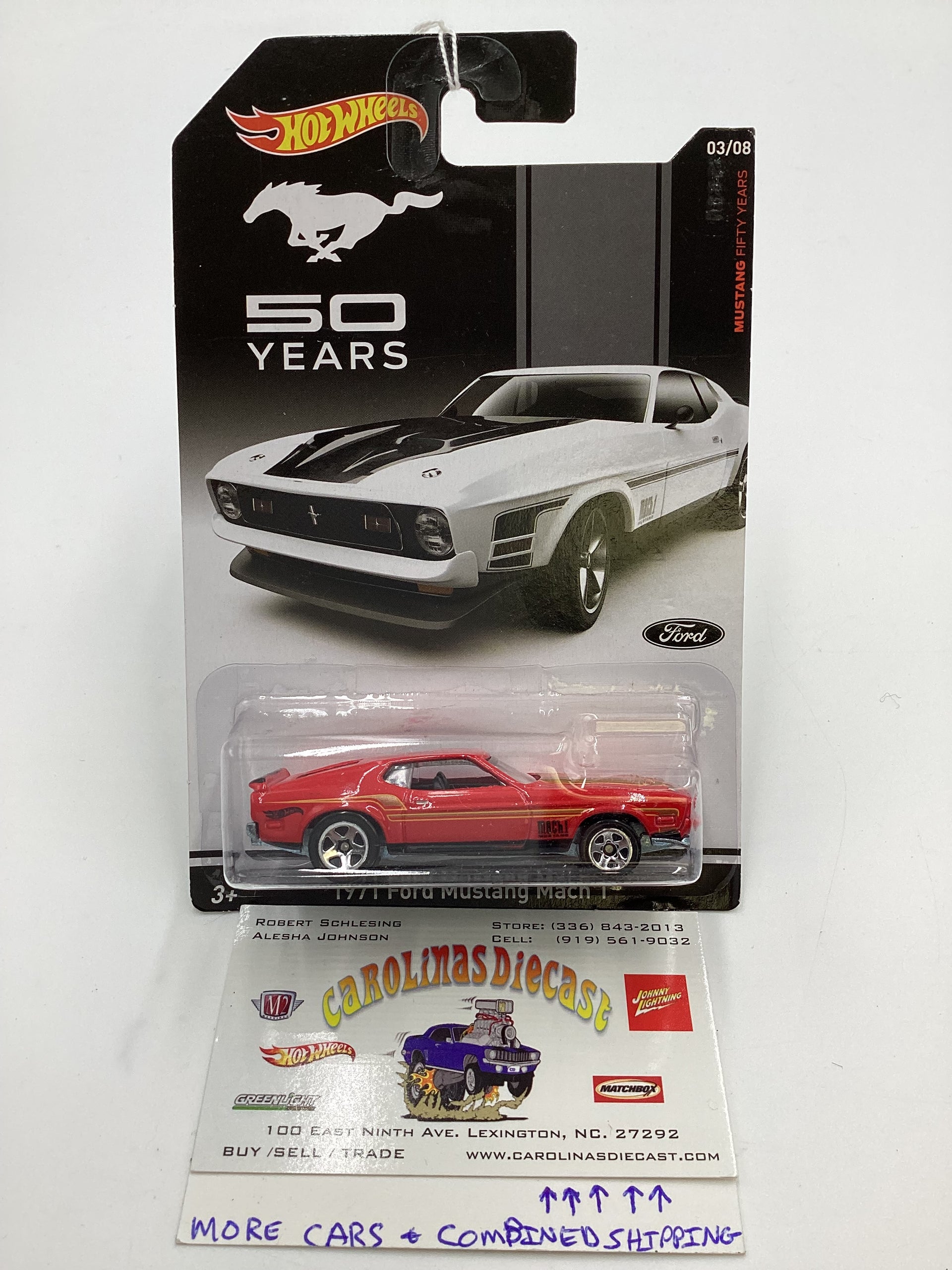 Hot Wheels 2014 50 Years Of Mustangs #3/8 - 1971 Mustang Mach I Ford Diecast Car
