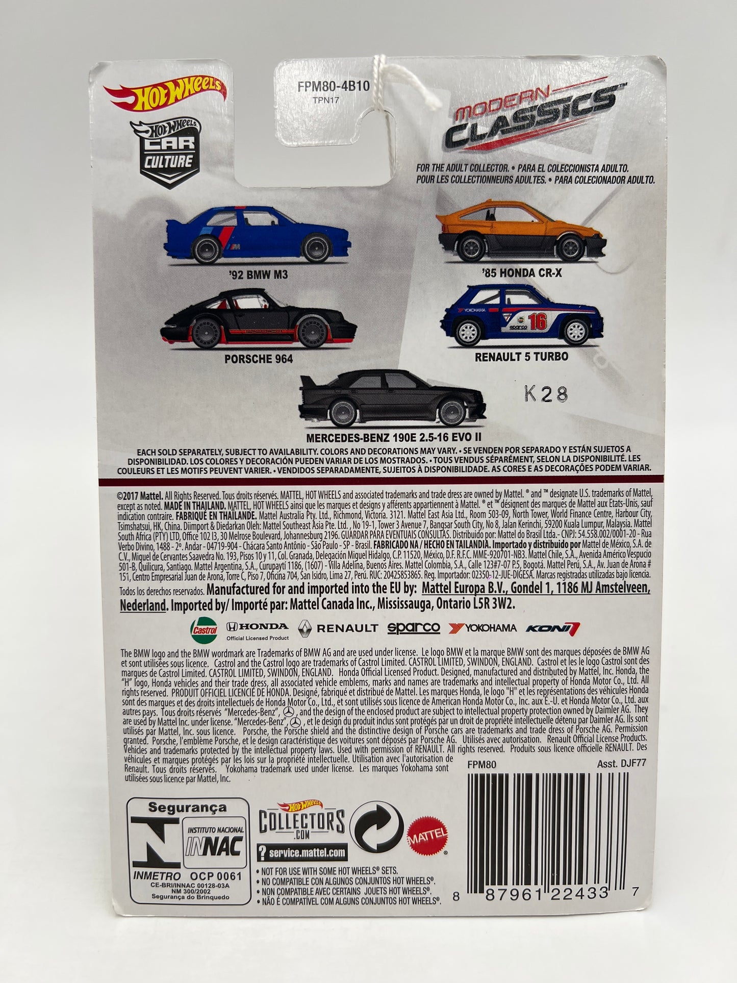 Hot Wheels Premium Modern Classics #2 85 Honda CR-X Orange/Black 244M