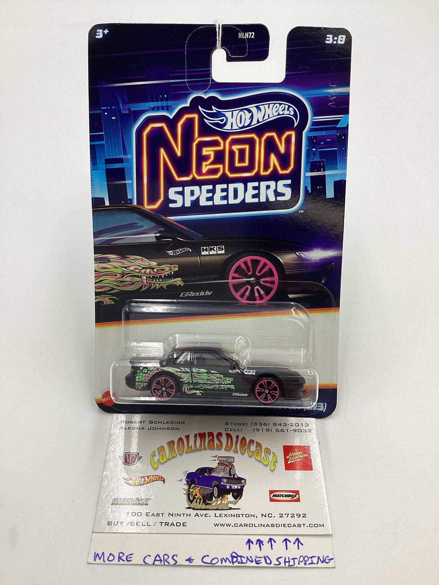 2025 Hot Wheels Neon Speeders #3 Nissan Silvia S13 Black 159C