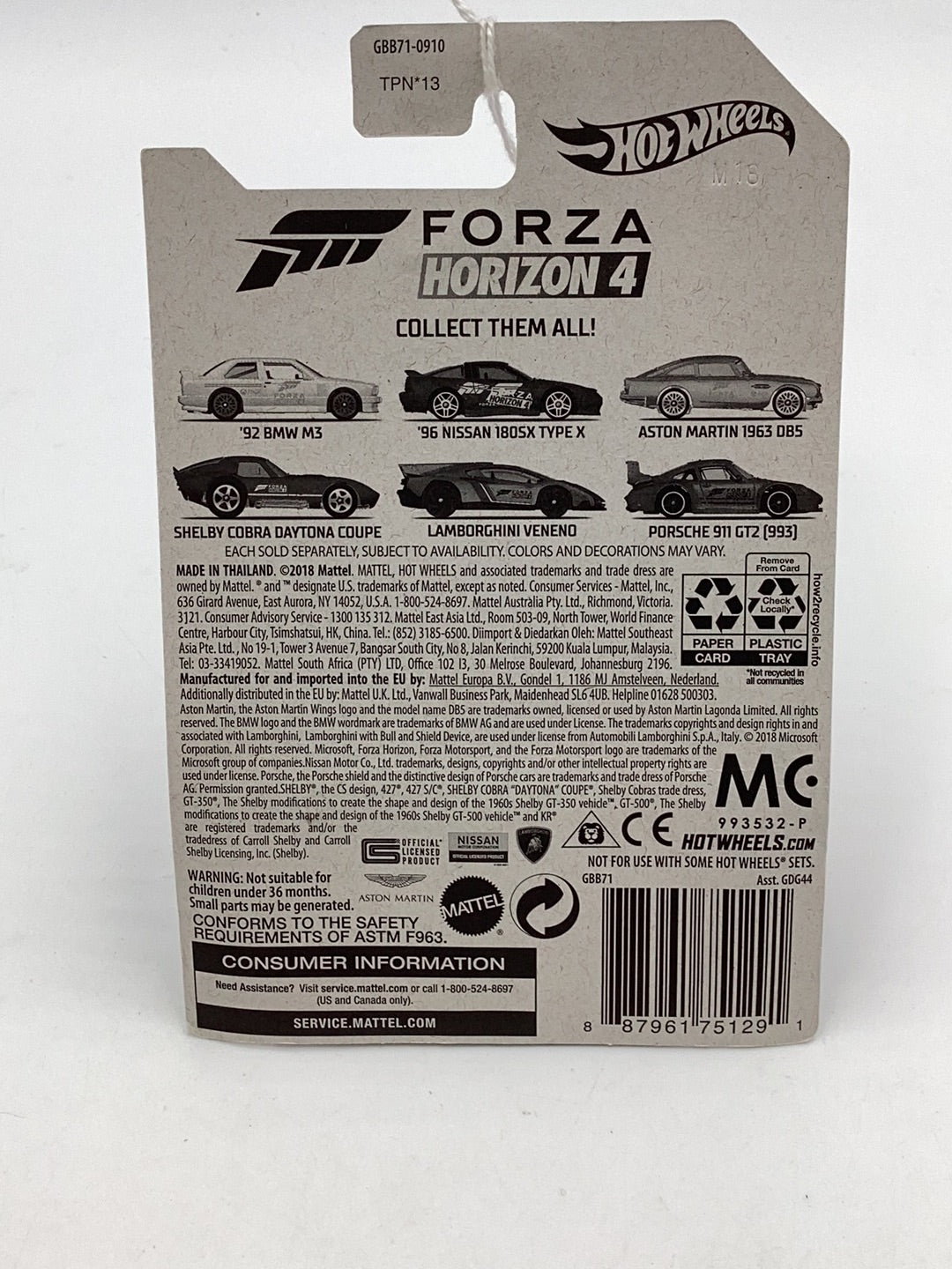 Hot wheels Forza Horizon 4 4/6 Shelby Cobra Daytona Coupe 151G