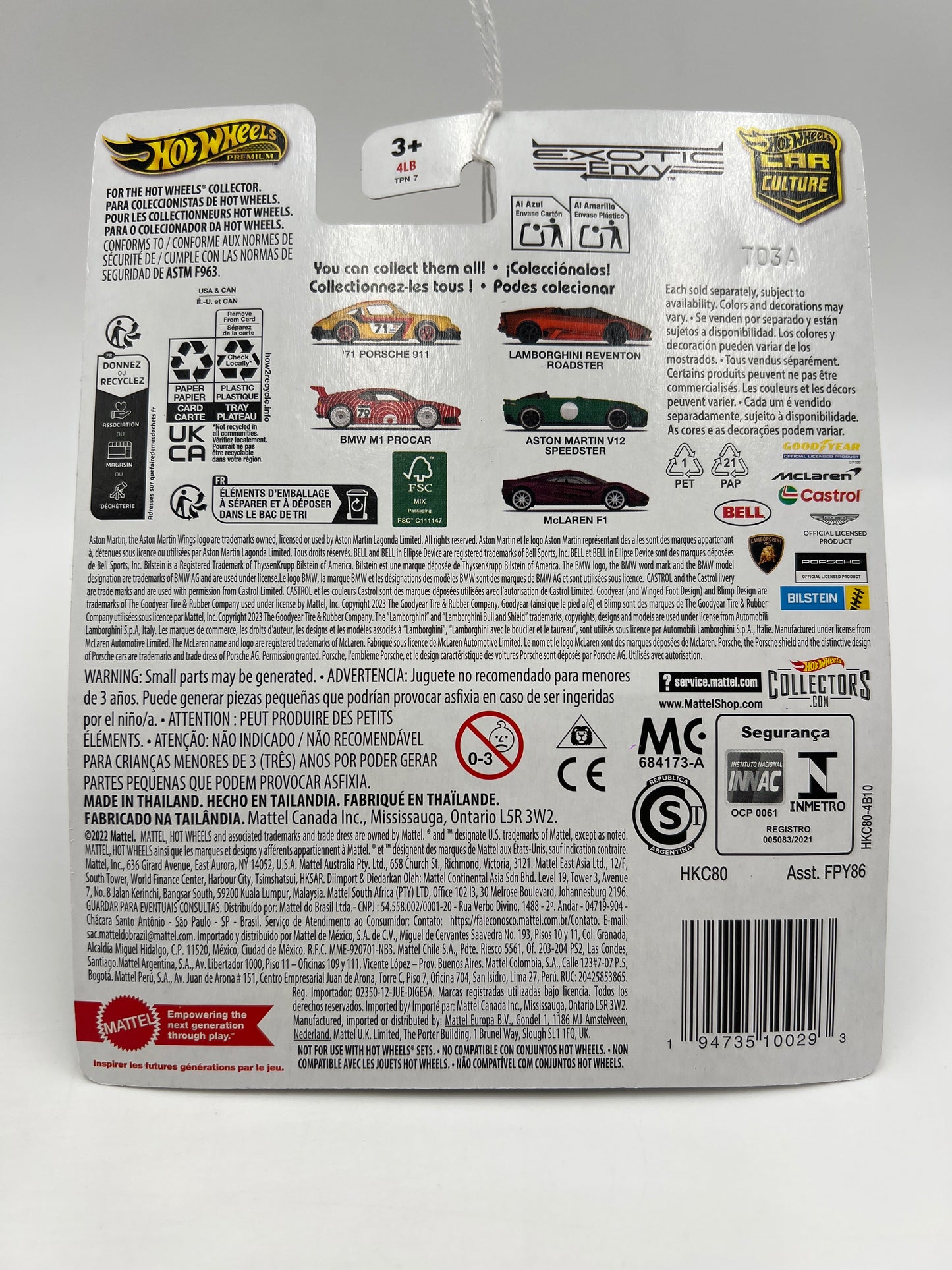 2024 Hot Wheels Premium Exotic Envy #1 71 Porsche 911 Yellow 244G