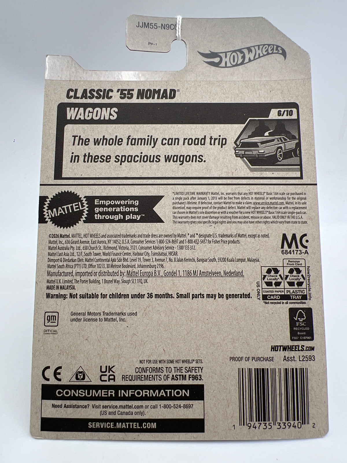 2026 Hot Wheels Kroger Exclusive #164 Classic 55 Nomad Light Gray SR
