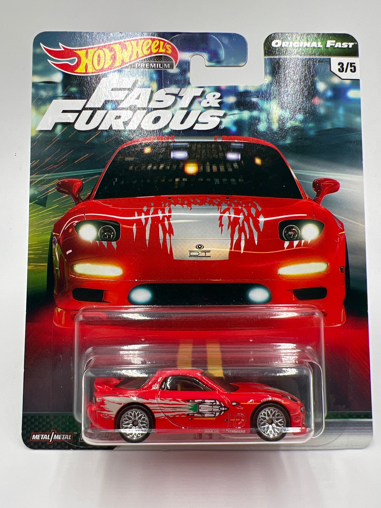 Hot Wheels Fast & Furious Original Fast #3 95 Mazda RX-7 Red W/Protector