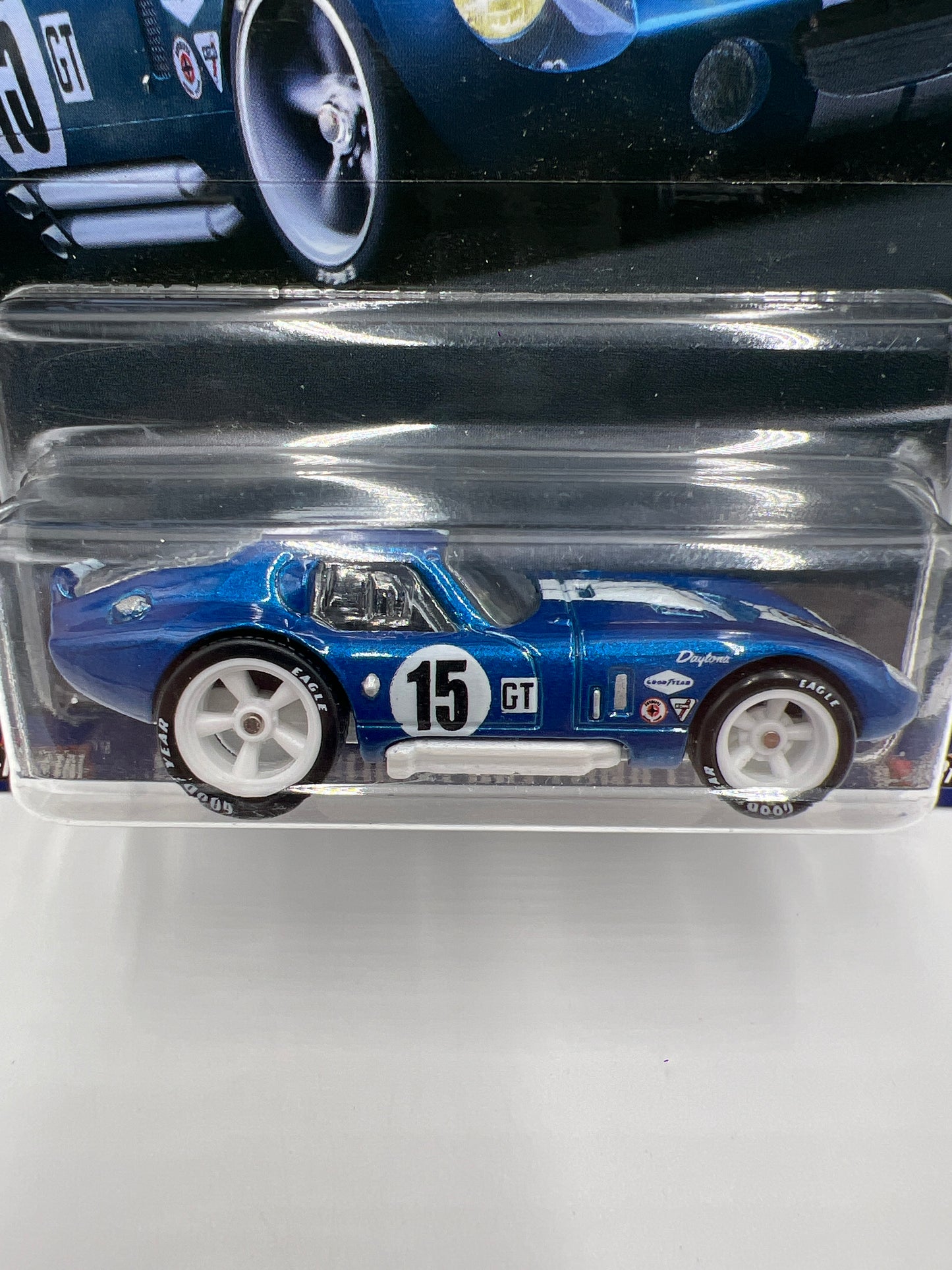 2018 Hot Wheels Car Culture Premium Circuit Legends #1 Shelby Cobra Daytona Coupe Blue Creased Card 255E