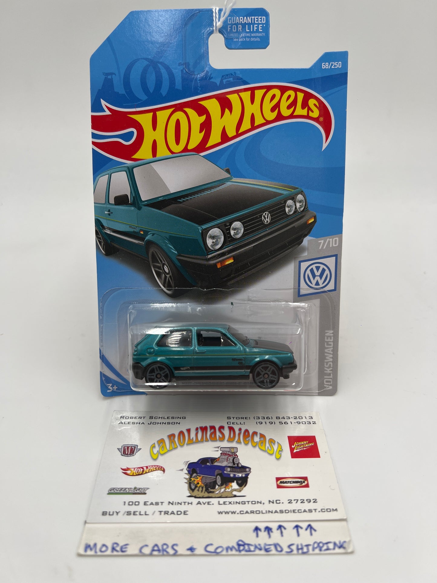 2019 Hot Wheels Volkswagen #68 Volkswagen Golf MK2 Teal 97E