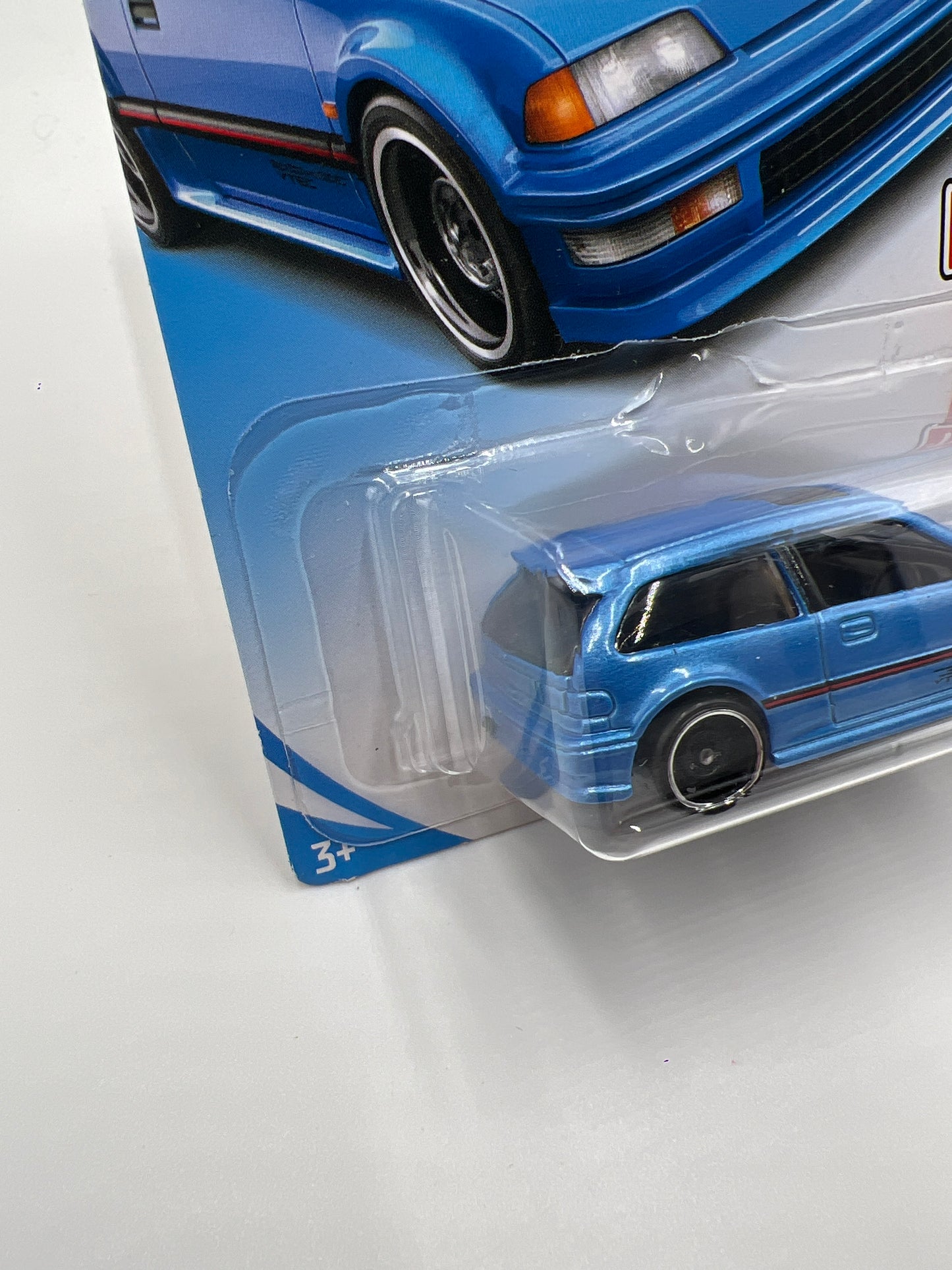 2018 Hot Wheels Kmart Exclusive 90 Honda Civic EF Blue W/Protector Small Vein Top Right