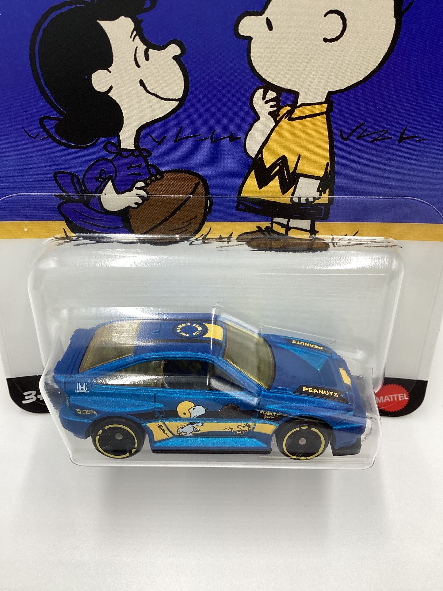 Hot Wheels Silver Series Peanuts 75 Years #2 1985 Honda CR-X Blue Lucy/Charlie Brown 161A