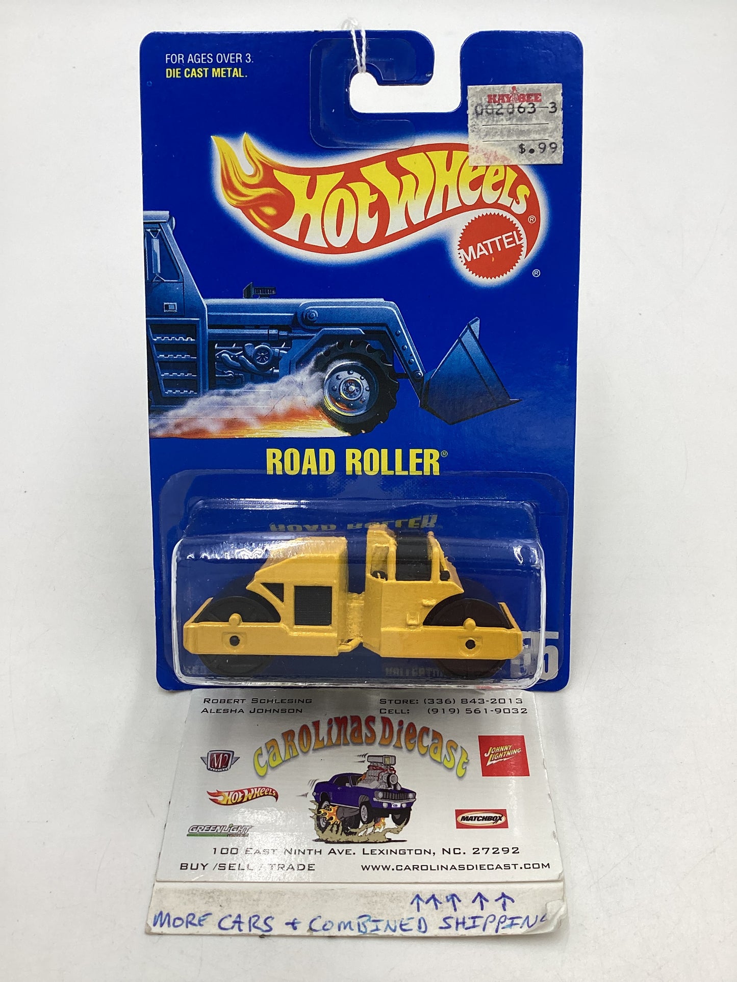 Hot Wheels Blue Card Collector No. 55 Road Roller Yellow 239C
