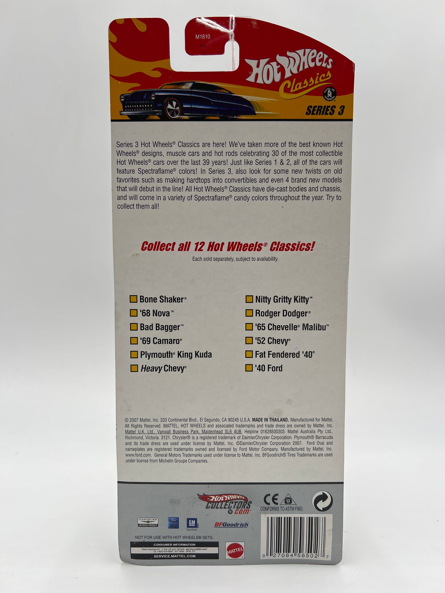 Hot Wheels Classics Series 3 Walgreens Exclusive #4-6 68 Nova/Heavy Chevy/52 Chevy Reglued Blister