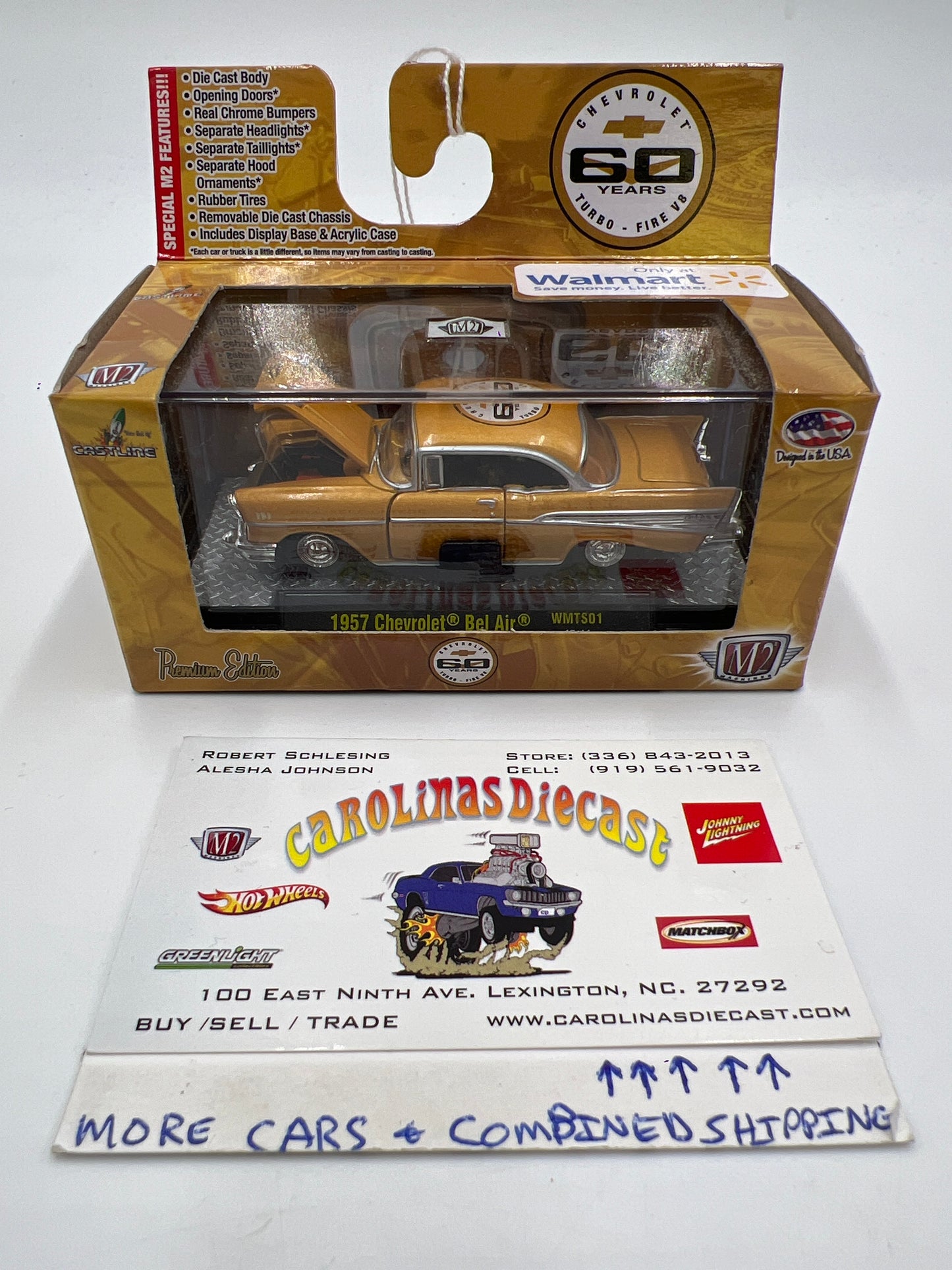 M2 Machines Walmart Exclusive Chevrolet 60 Years 1957 Chevrolet Bel Air Gold WMTS01