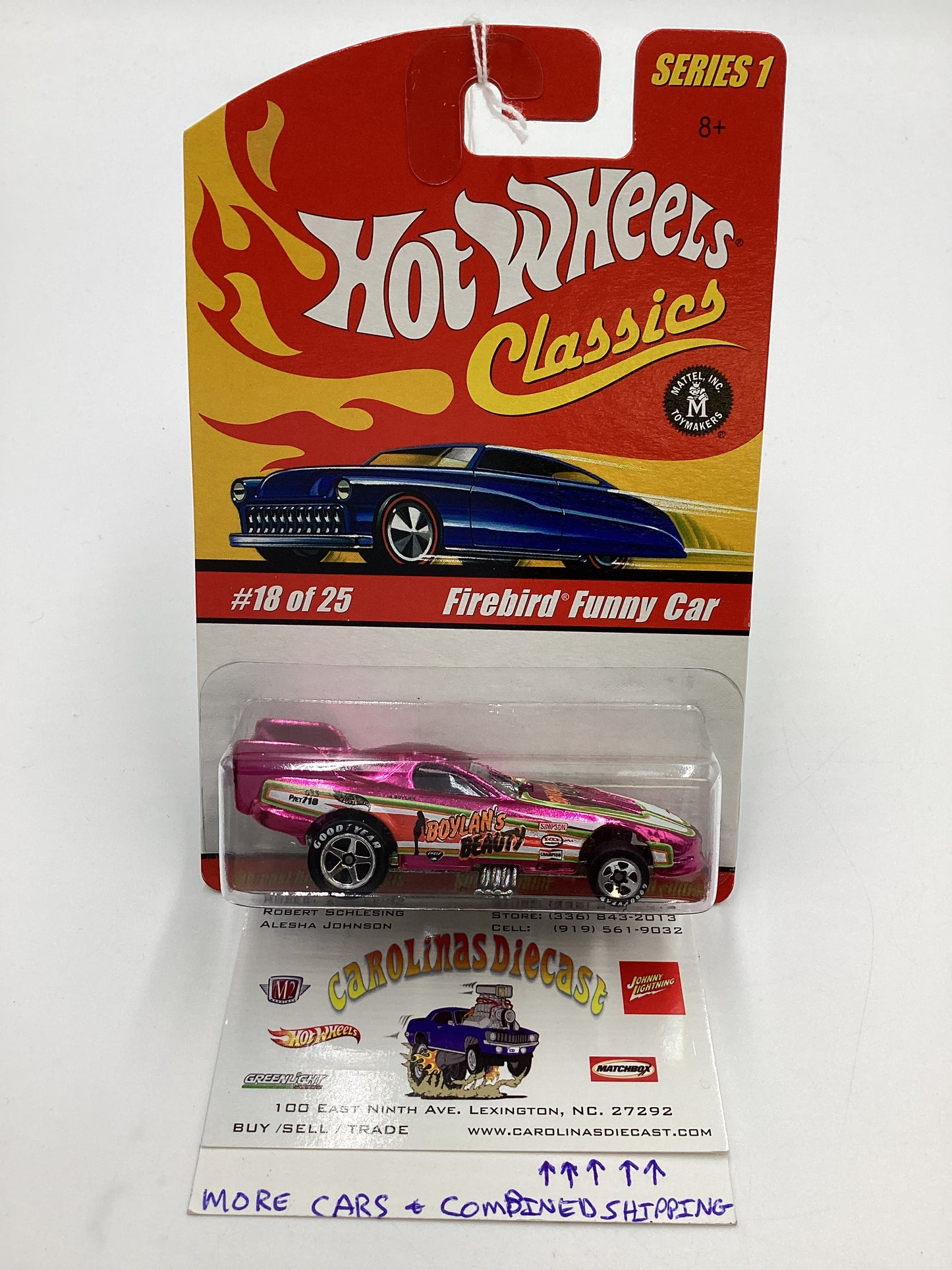 Hot Wheels Classics Series 1 #18 Firebird Funny Car Pink SR