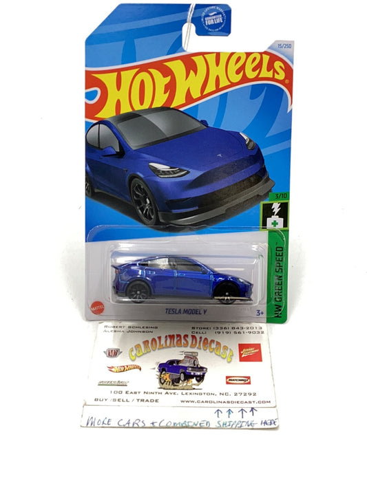 2024 Hot Wheels #15 Tesla Model Y blue 49C