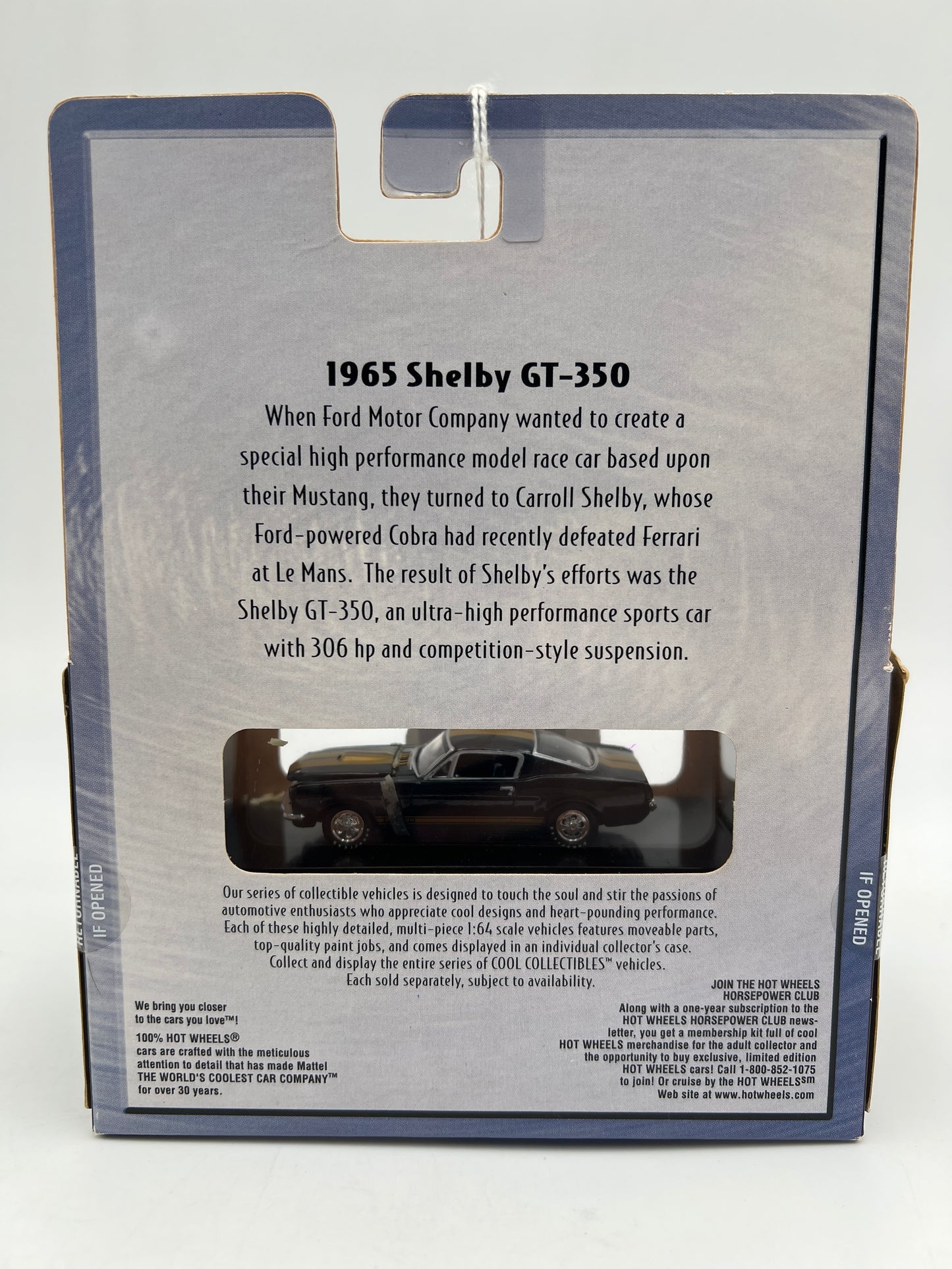 Hot Wheels 100% Black Box 1965 Shelby GT-350 Black