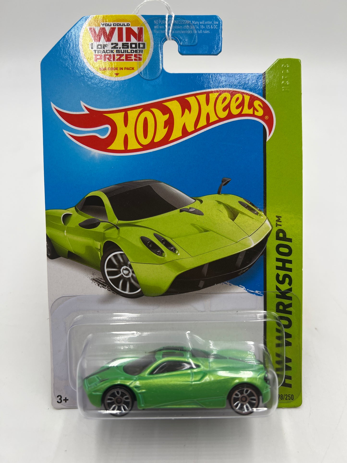 2014 Hot Wheels Workshop #198 Pagani Huayra Green *Backward Facing Error* 104E