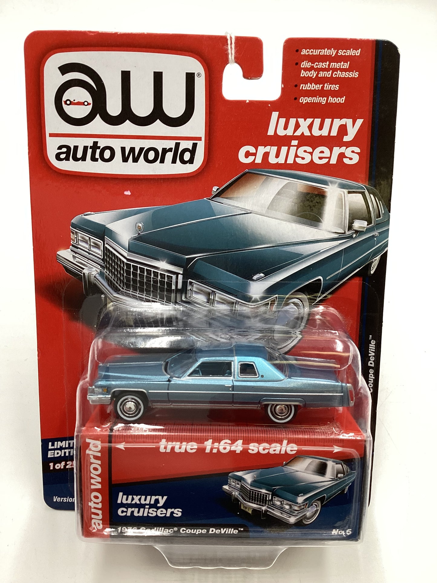 Auto World Luxury Cruisers Premium Series 3 #5 1976 Cadillac Coupe Deville Light Blue