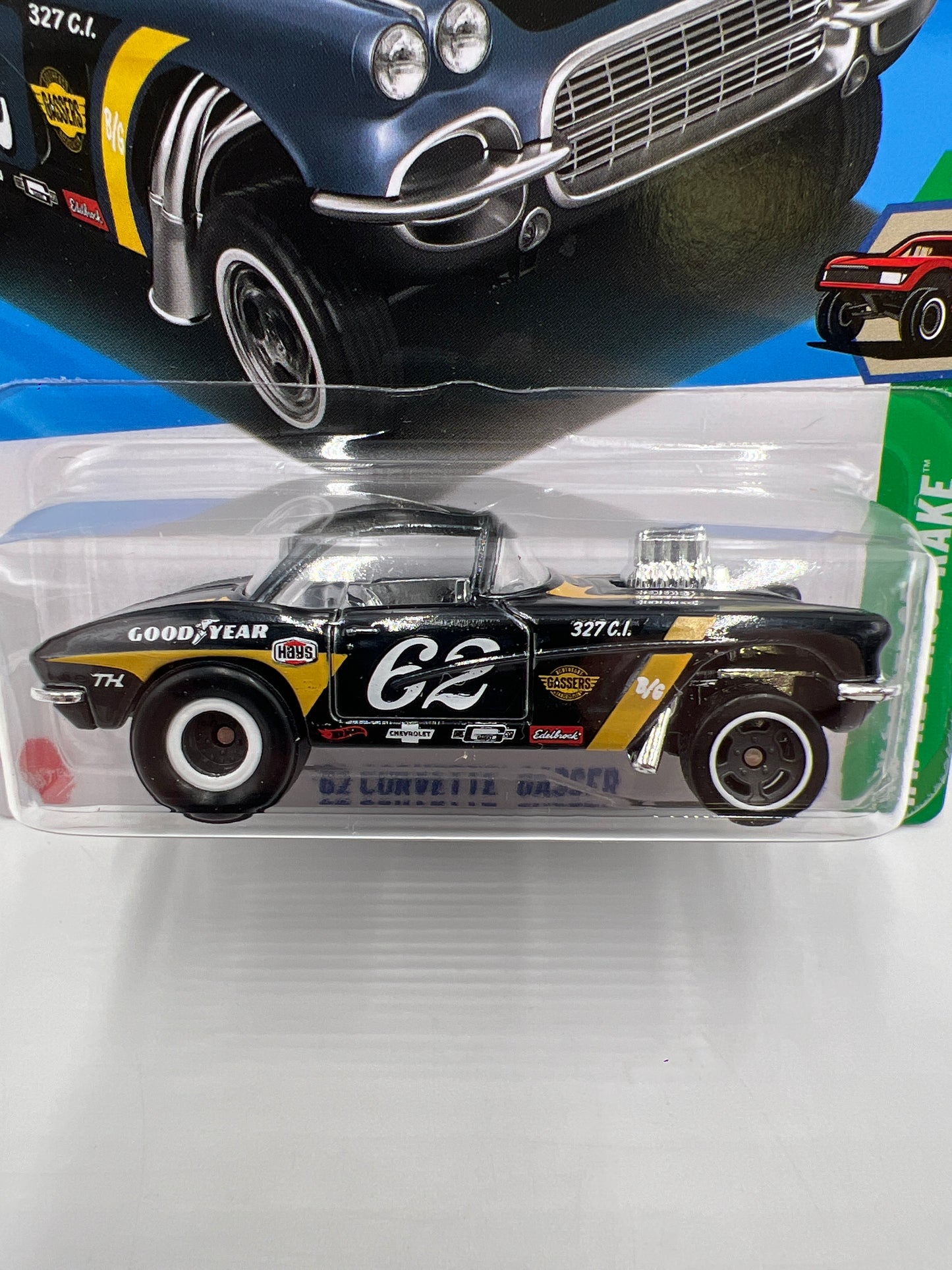 2025 Hot Wheels J Case Super Treasure Hunt #182 62 Corvette Gasser W/Protector