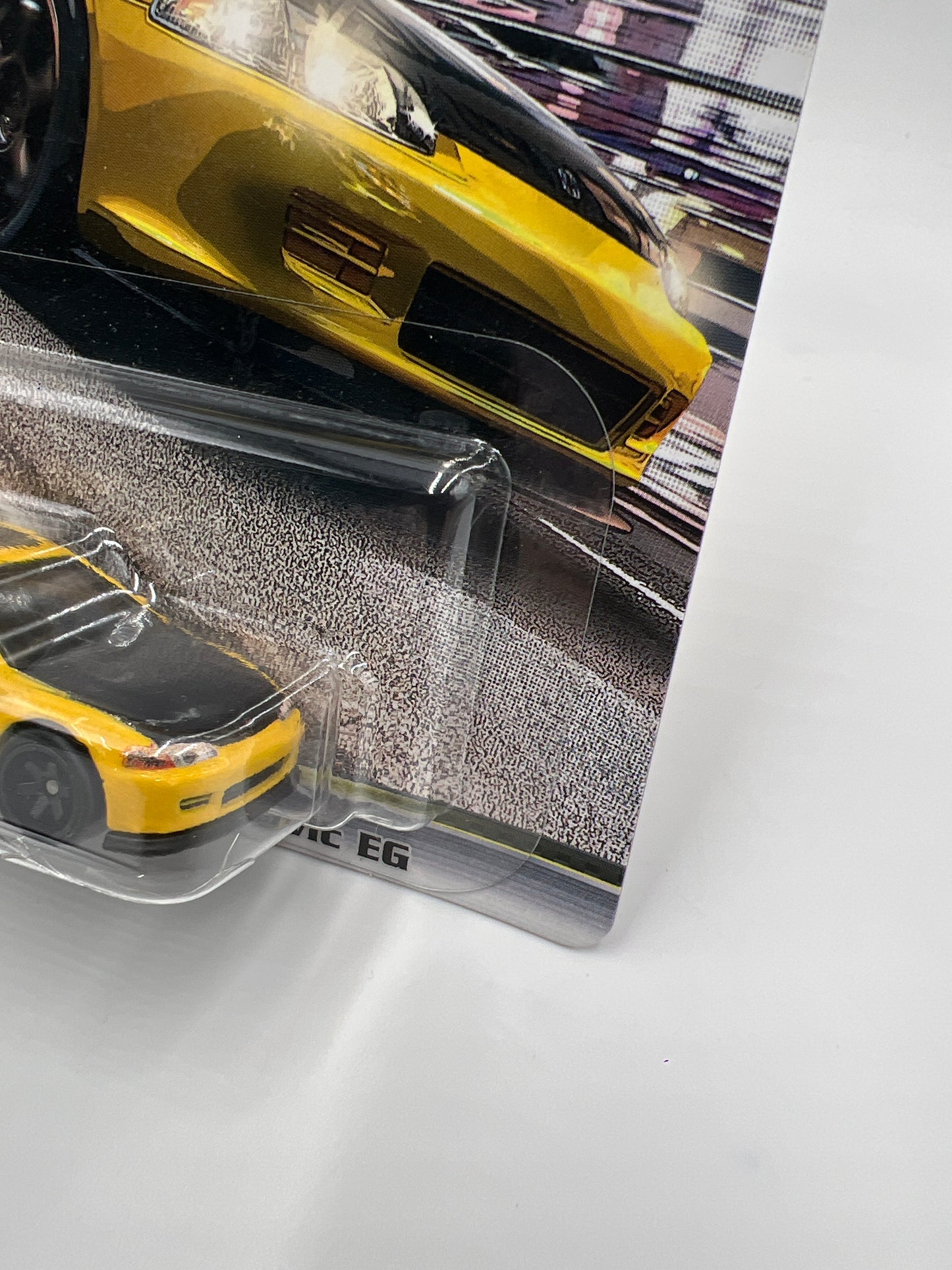 Hot Wheels Premium Fast & Furious Fast Tuners #4 Honda Civic EG Yellow W/Protector Cracked Blister