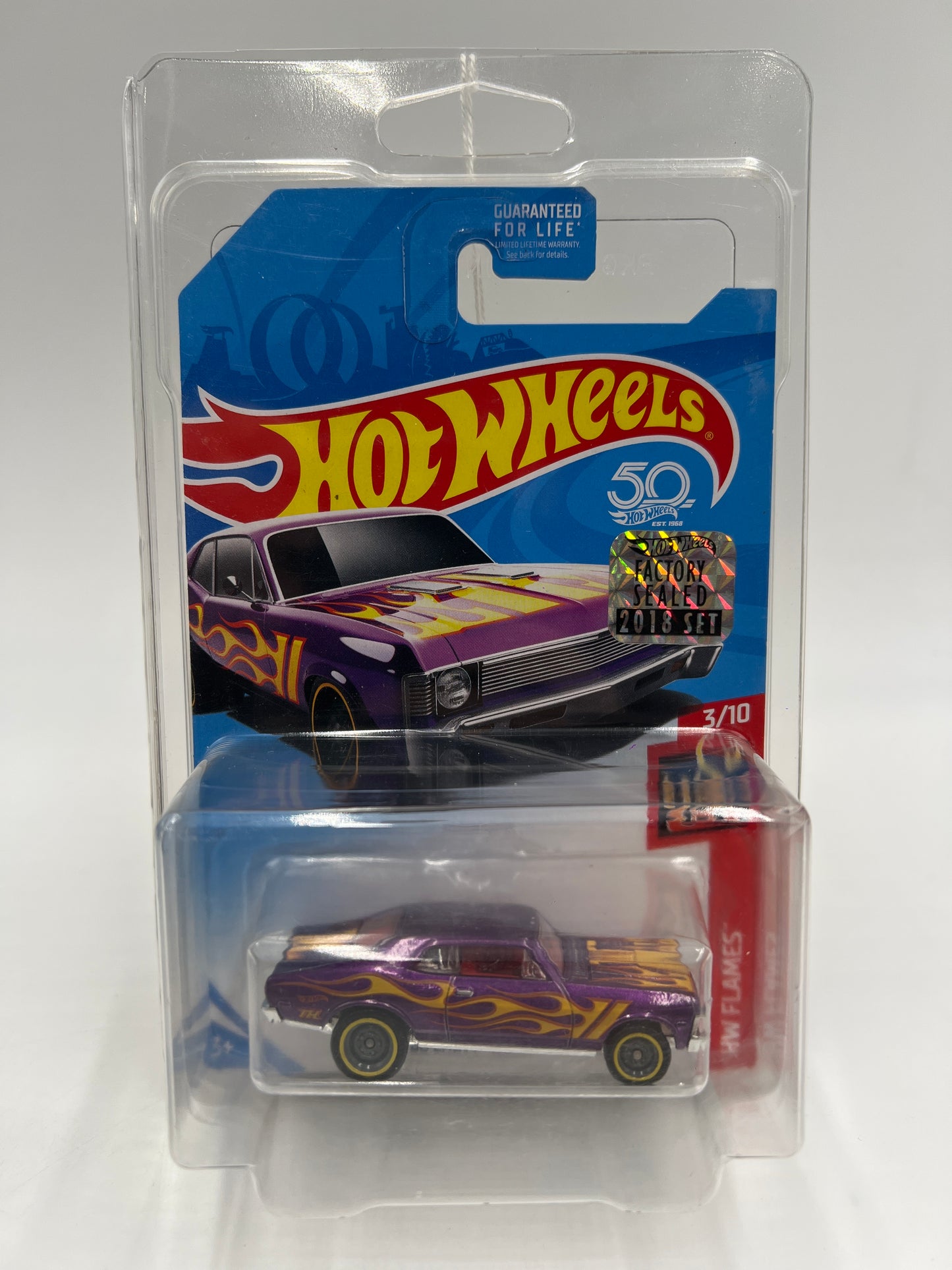 2018 Hot Wheels Factory Sealed Super Treasure Hunt 68 Chevy Nova Purple W/Protector